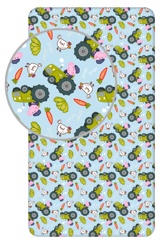 Traktorska rjuha Pujsa Peppa George 90x200 cm