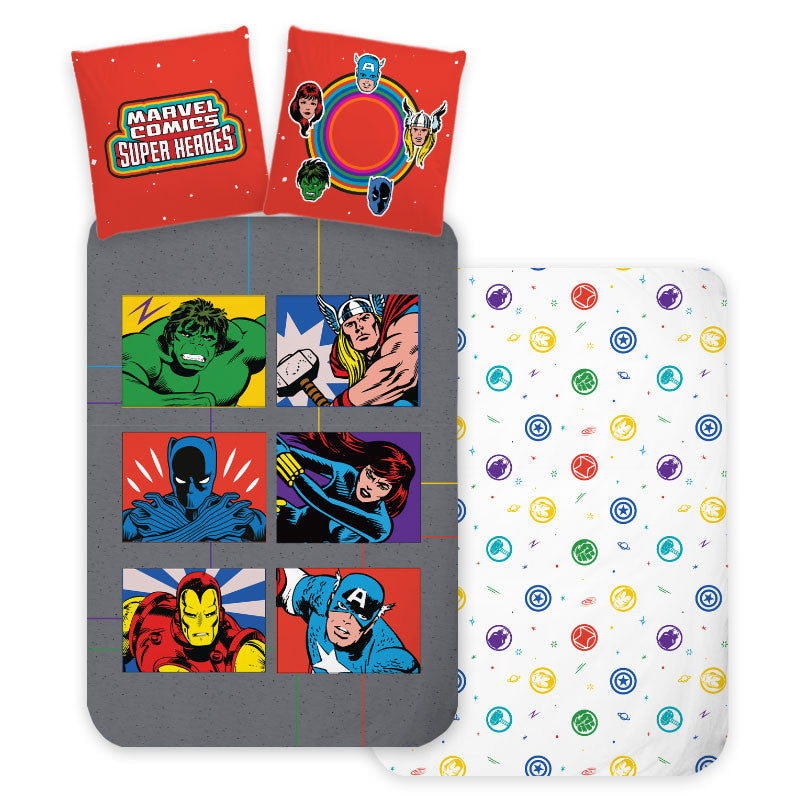 Komplet otroške posteljnine Avengers Symbols 100x135 cm, 40x60 cm