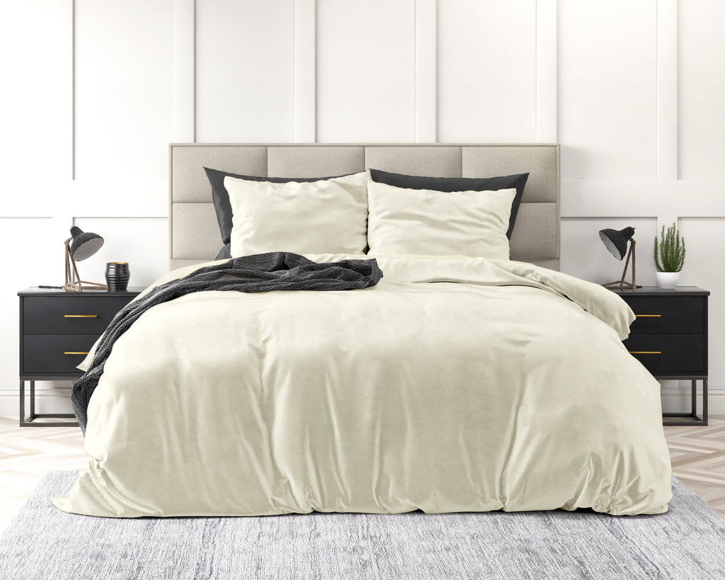 Velvet Uni posteljnina Creme