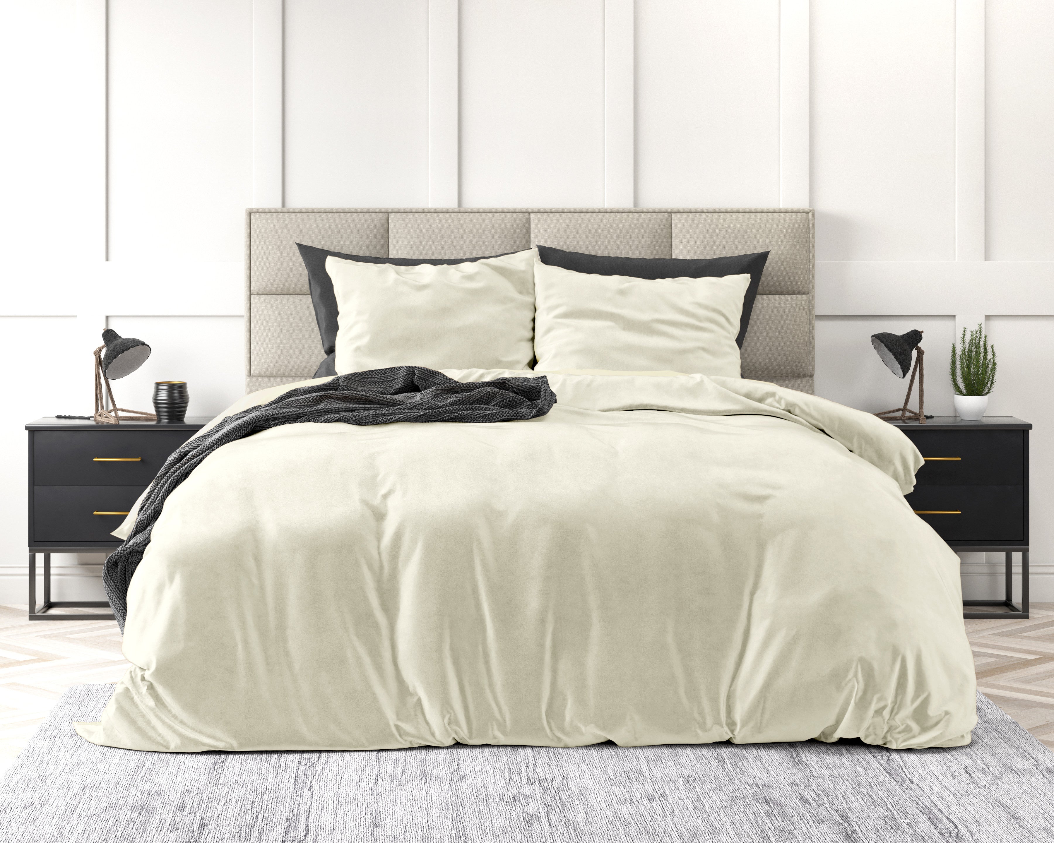 Velvet Uni posteljnina Creme