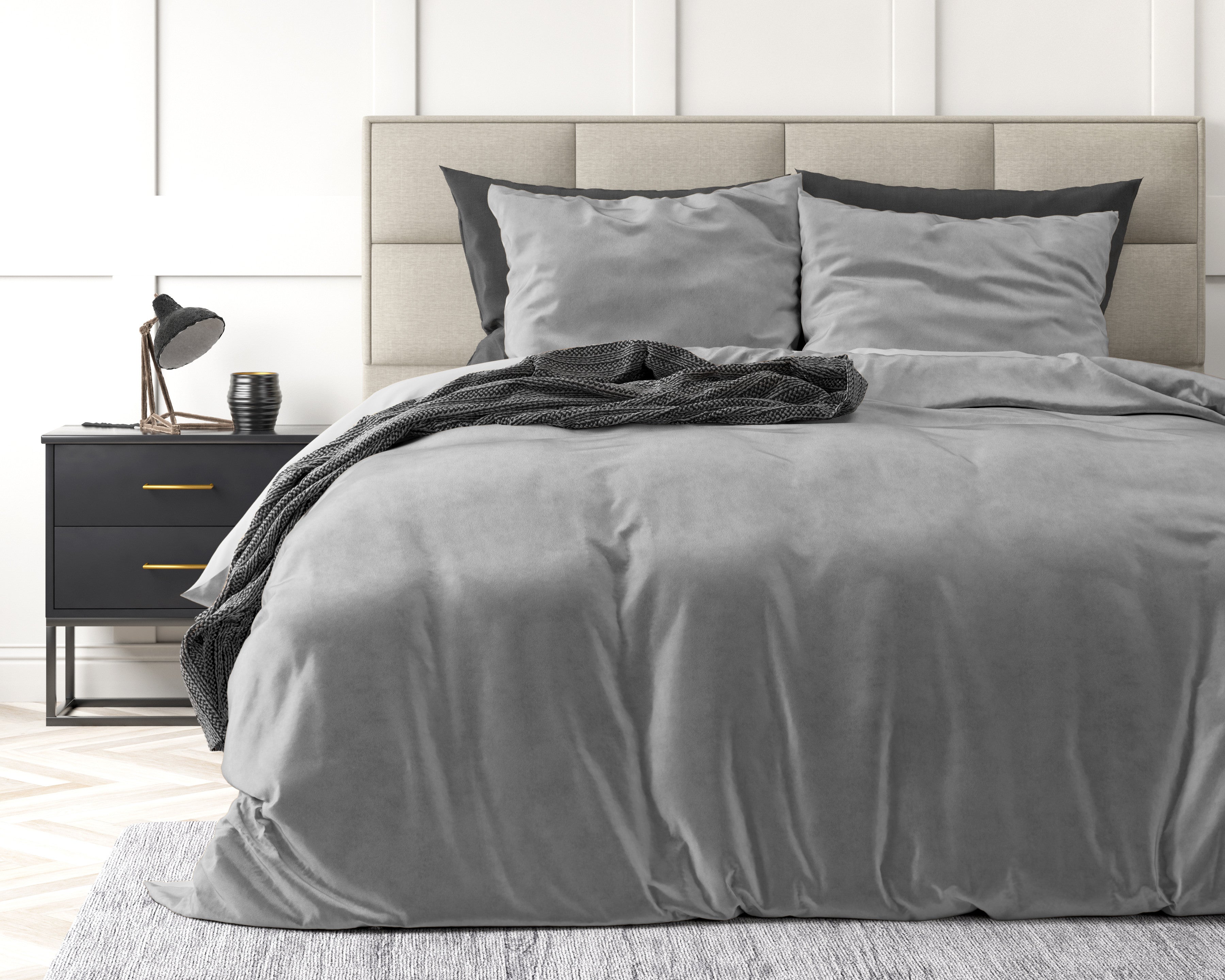 Velvet Uni posteljnina Grey