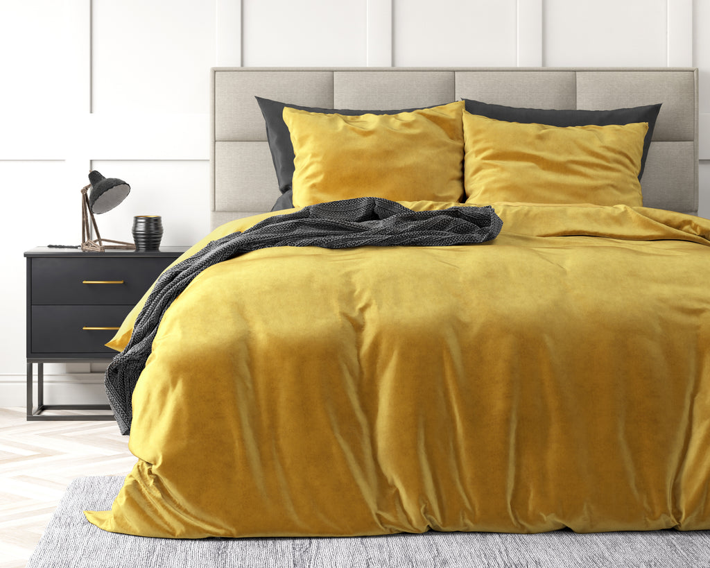 Velvet Uni posteljnina Gold
