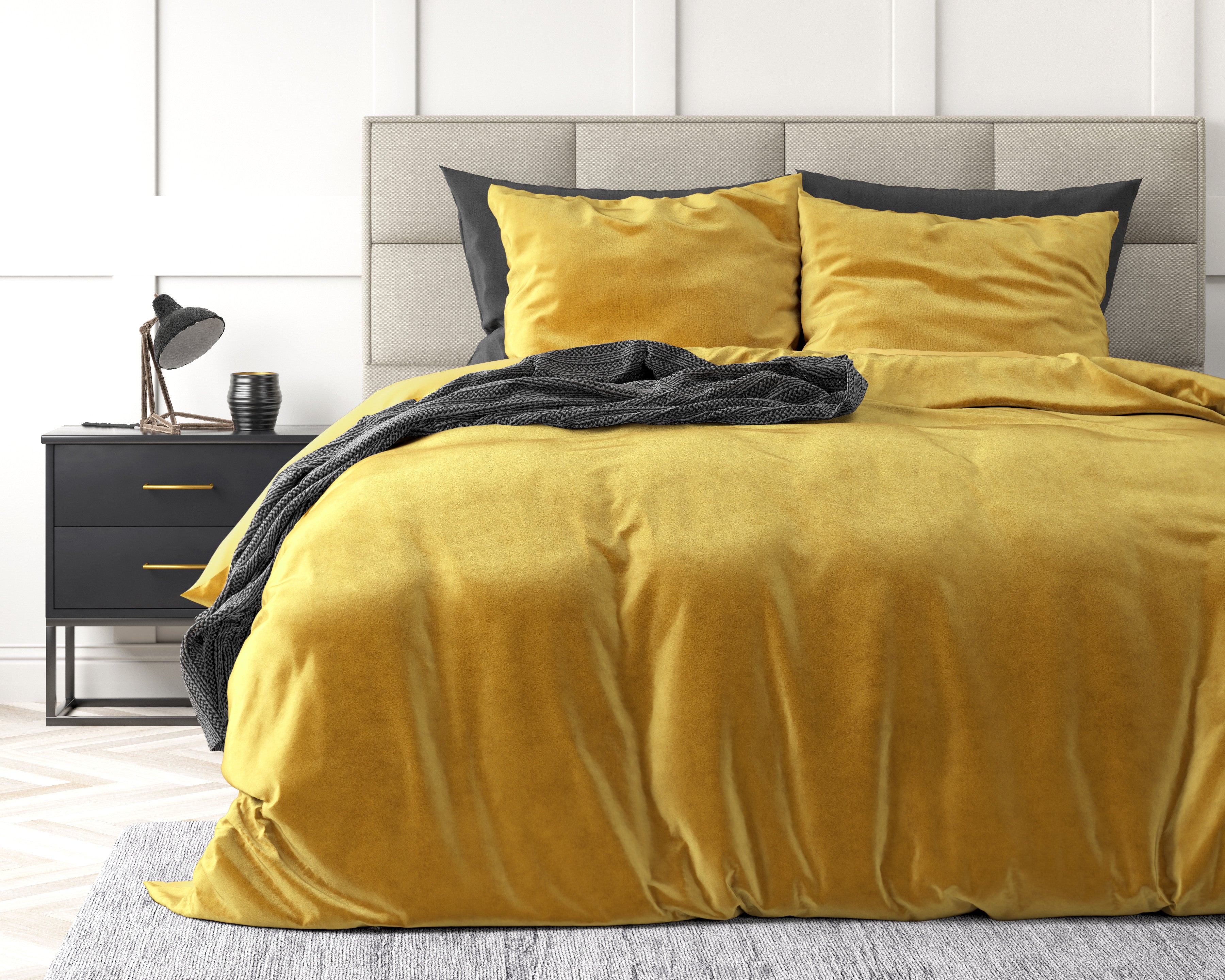 Velvet Uni posteljnina Gold
