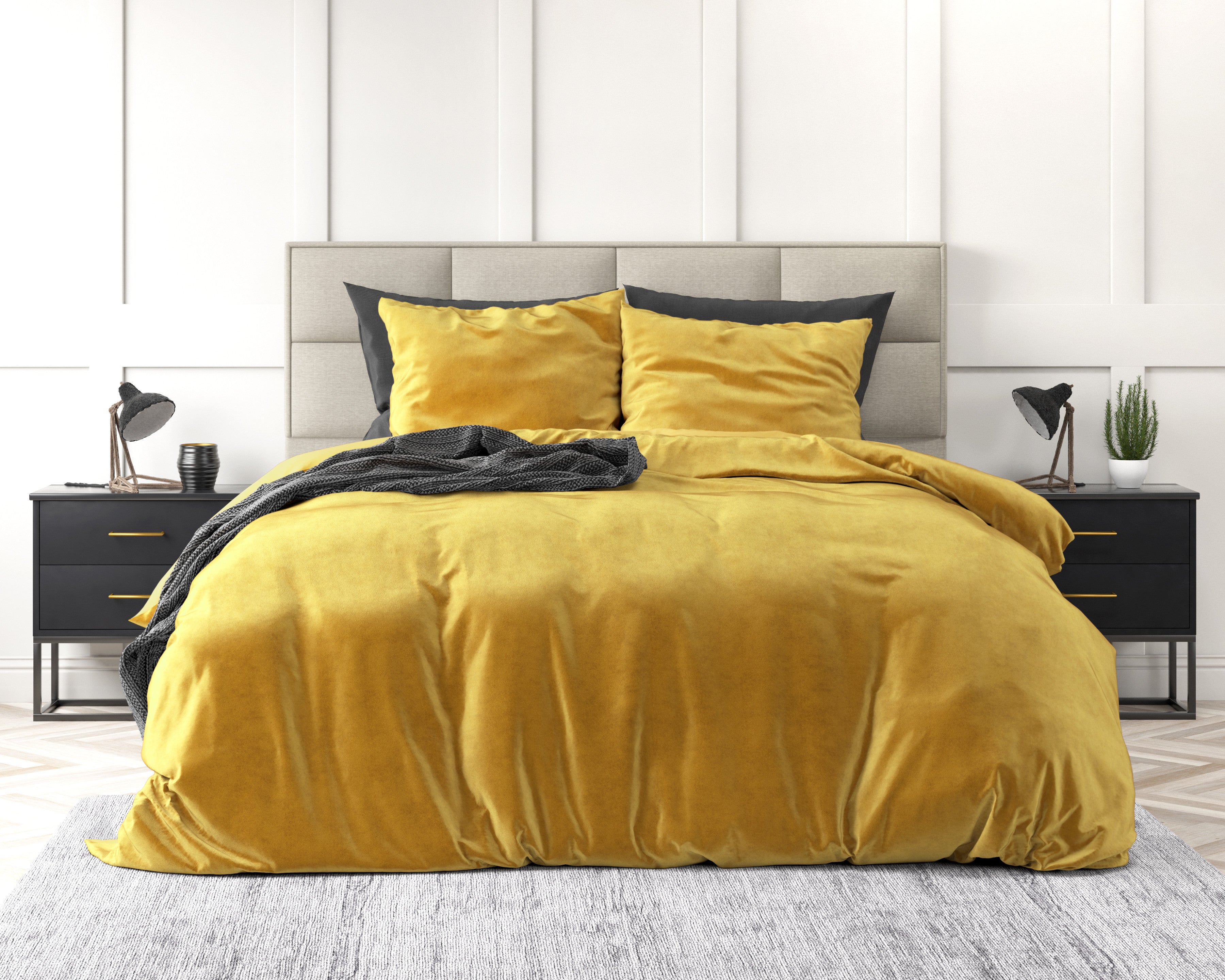Velvet Uni posteljnina Gold