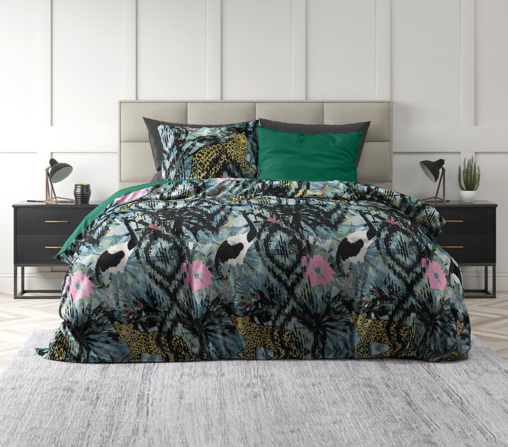 Velvet Botanical Forest Green