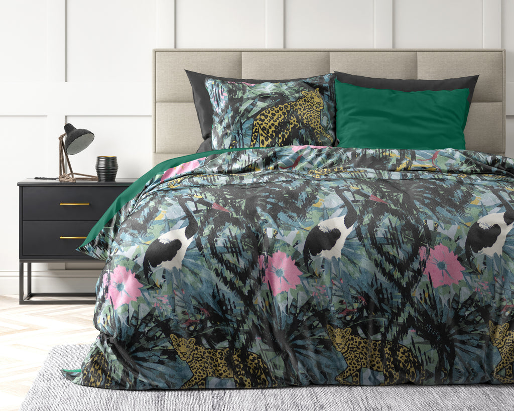 Velvet Botanical Forest Green