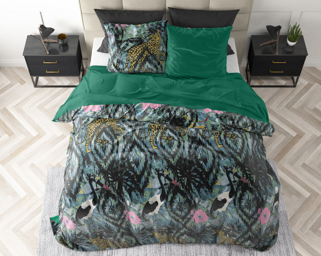 Velvet Botanical Forest Green