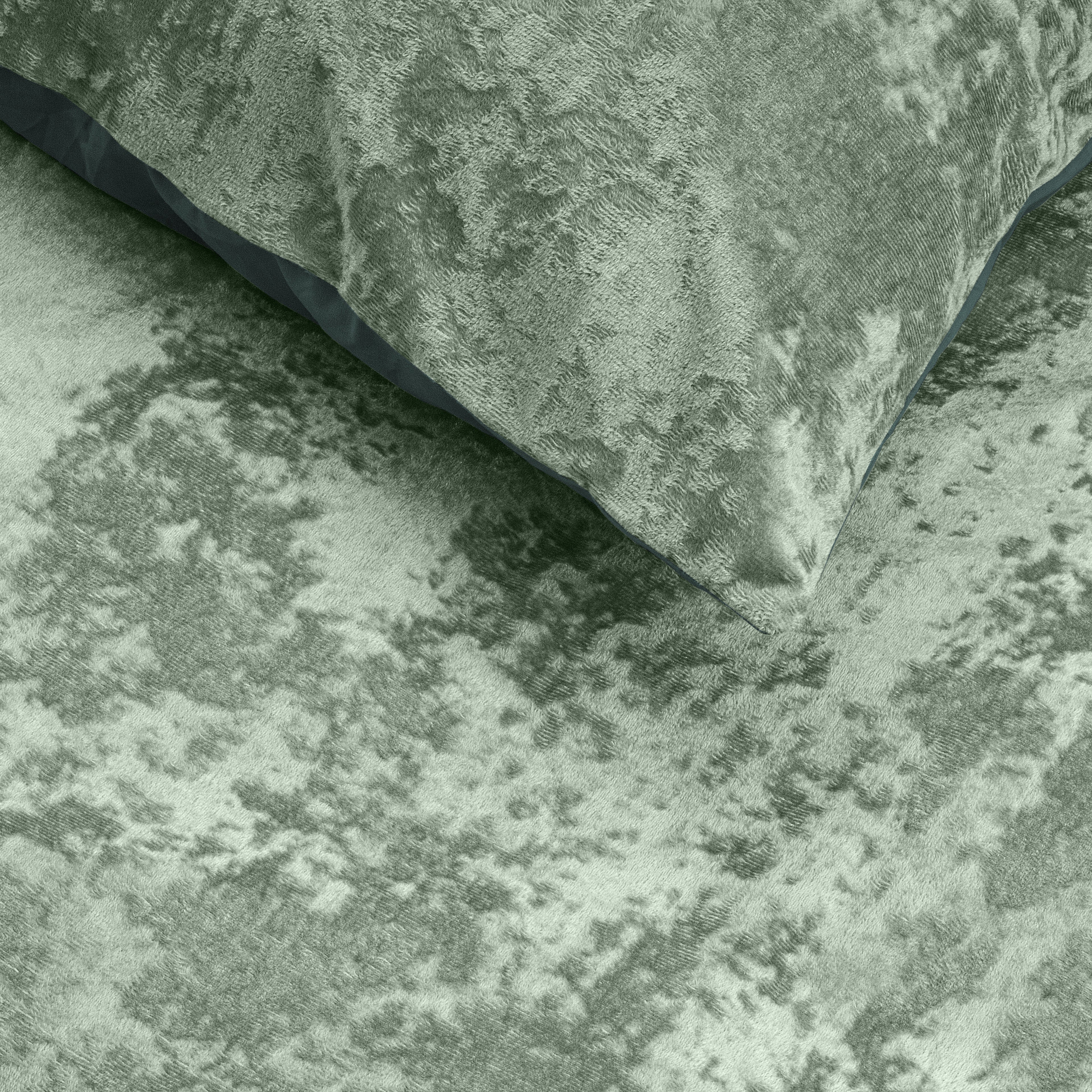 Crushed Velvet Bombaž posteljnina Dark Green