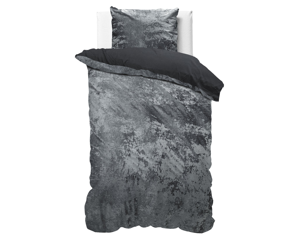 Crushed Velvet Bombaž posteljnina Volcanic Antracit