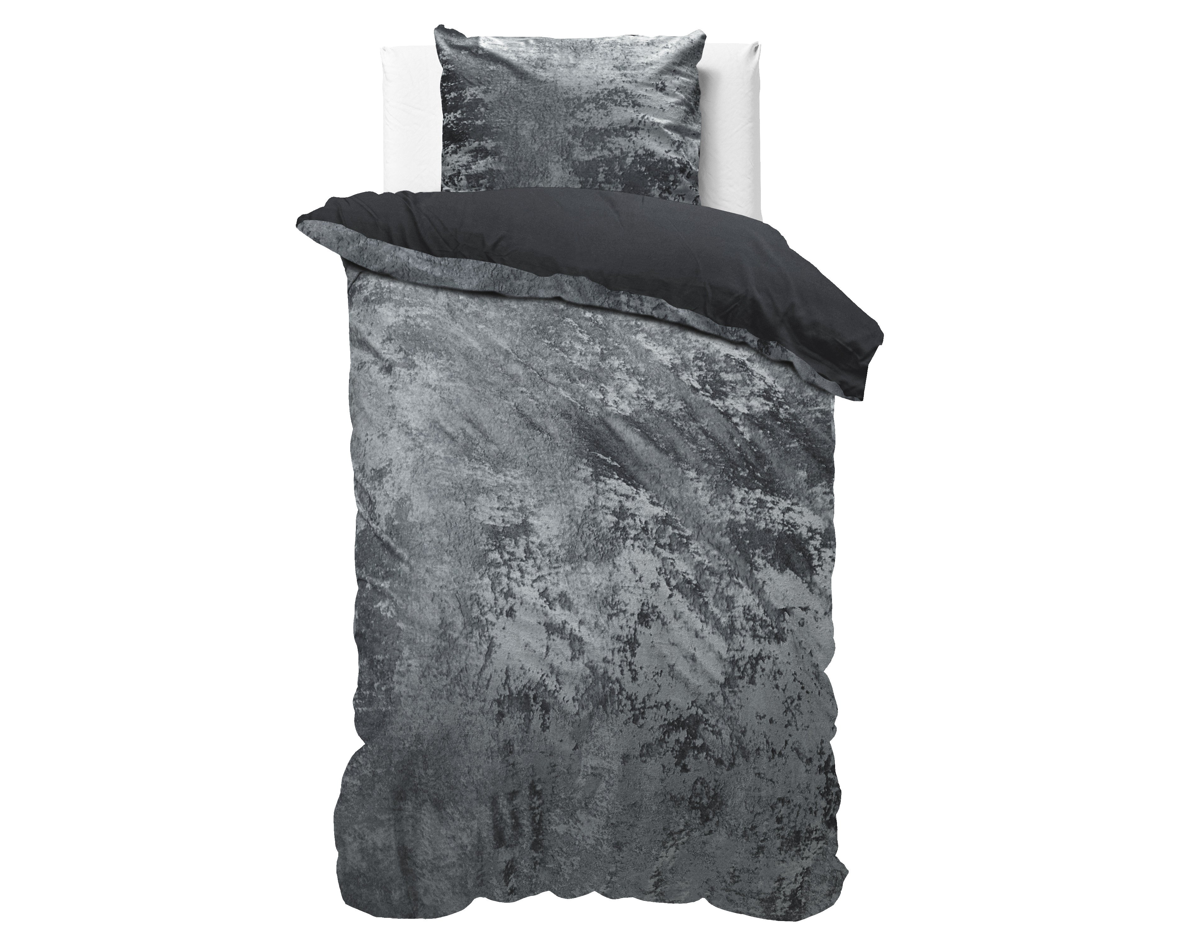 Crushed Velvet Bombaž posteljnina Volcanic Antracit