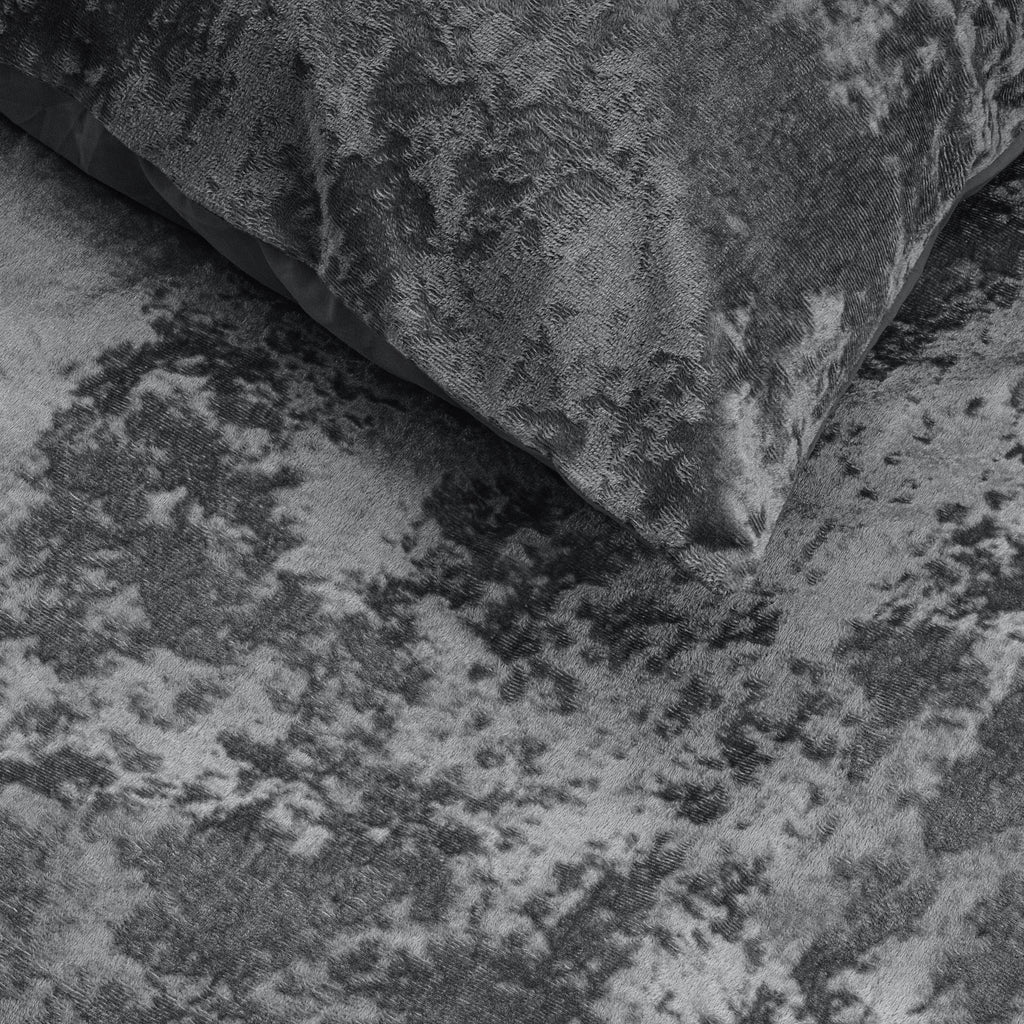 Crushed Velvet Bombaž posteljnina Volcanic Antracit