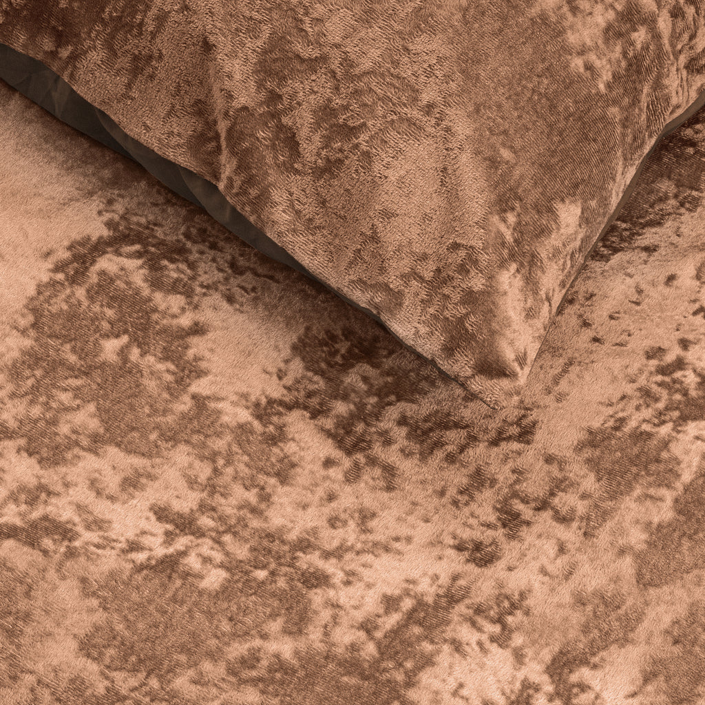 Crushed Velvet Bombaž posteljnina Wood Brown