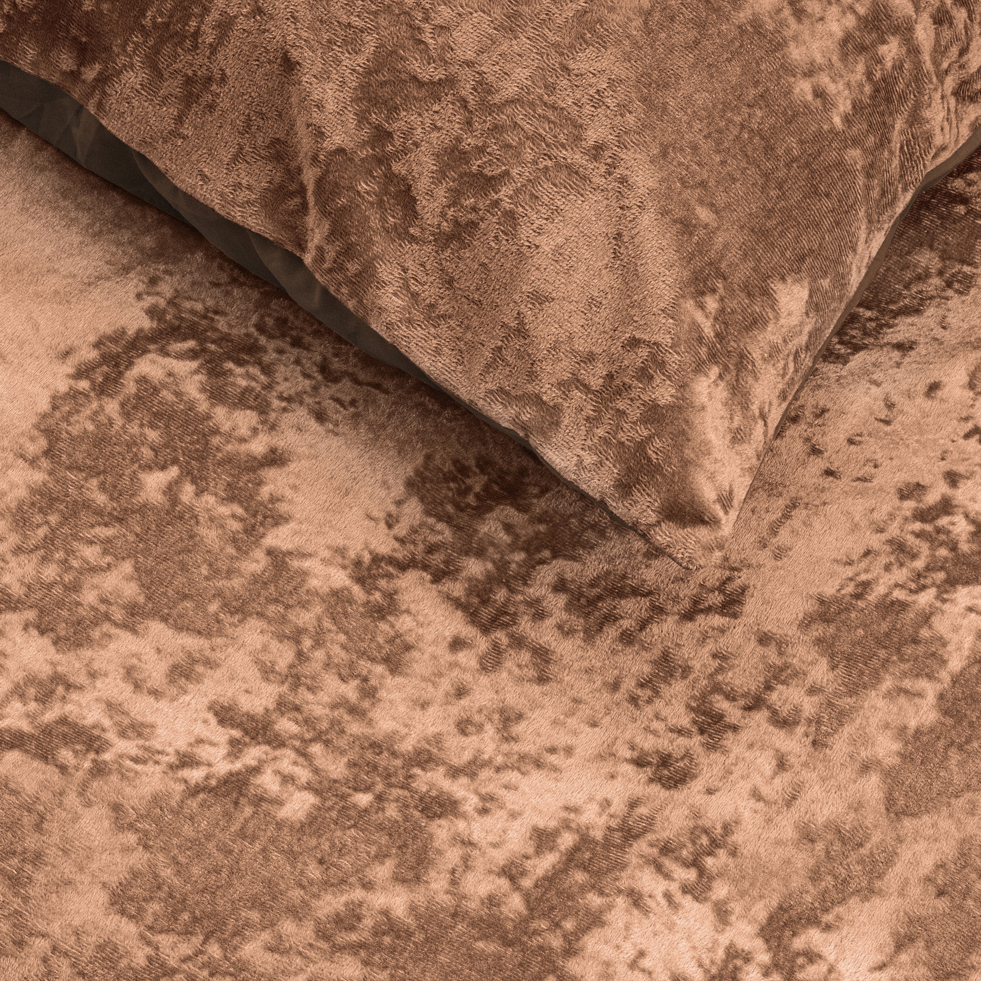 Crushed Velvet Bombaž posteljnina Wood Brown
