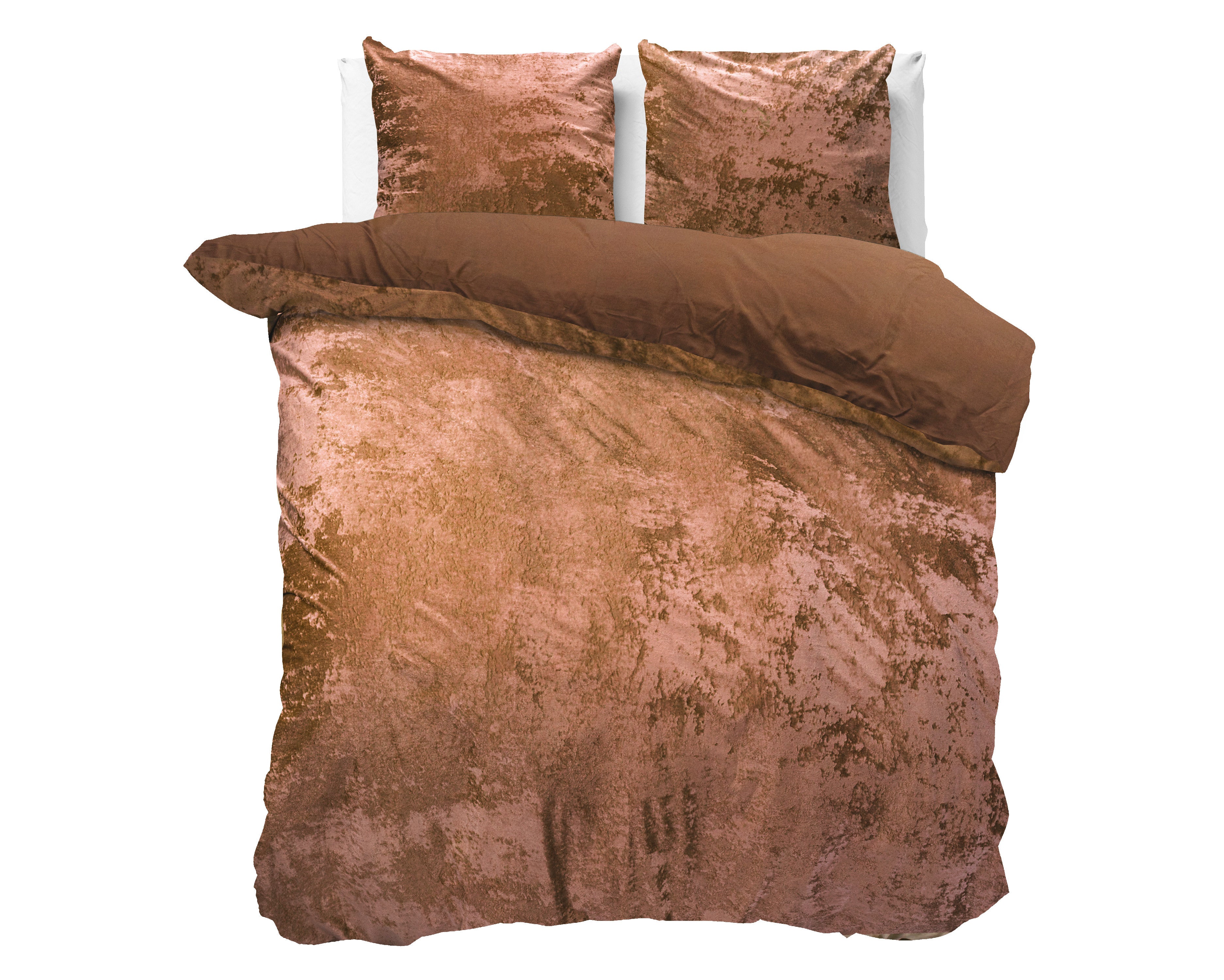 Crushed Velvet Bombaž posteljnina Wood Brown