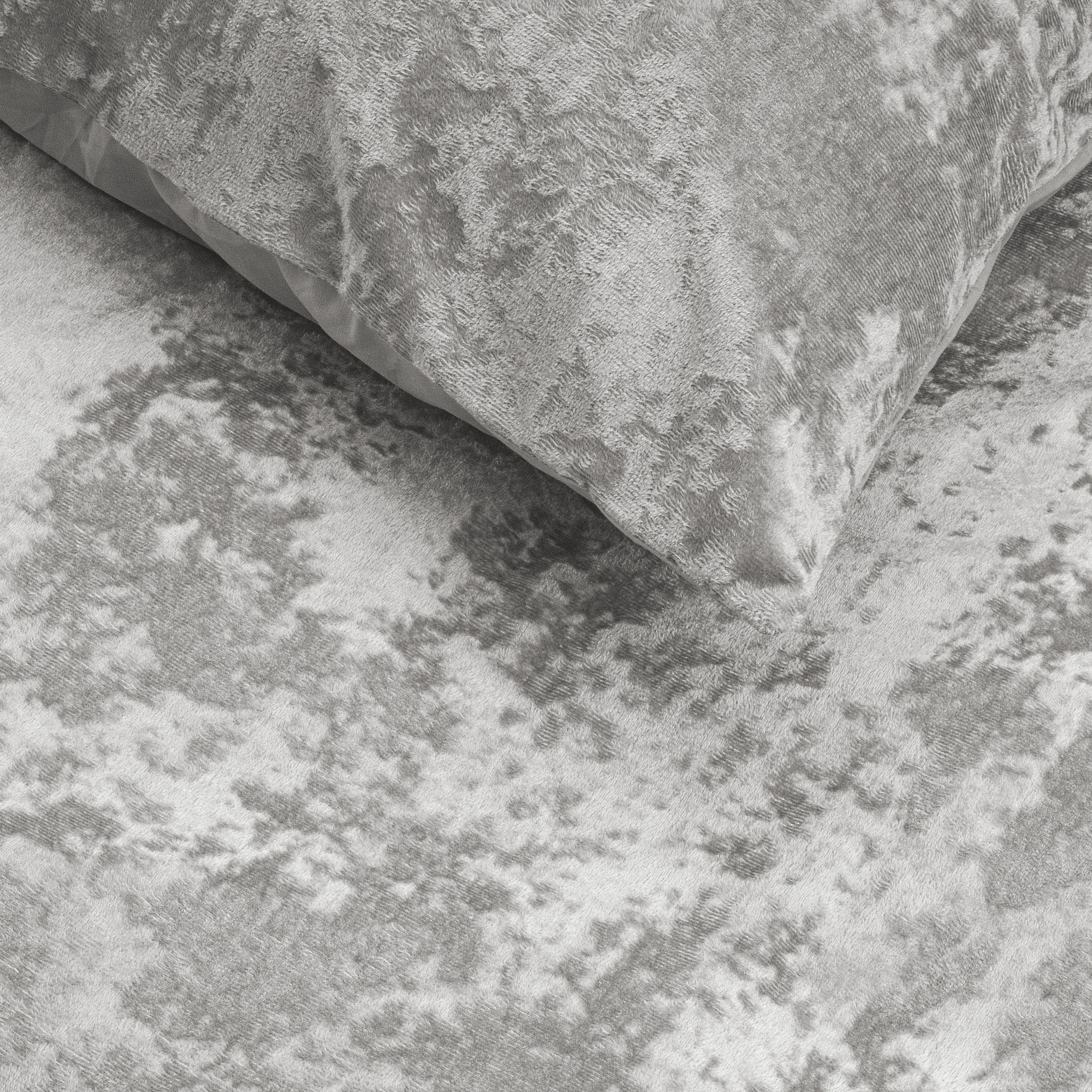 Crushed Velvet Bombaž posteljnina Metallic Silver