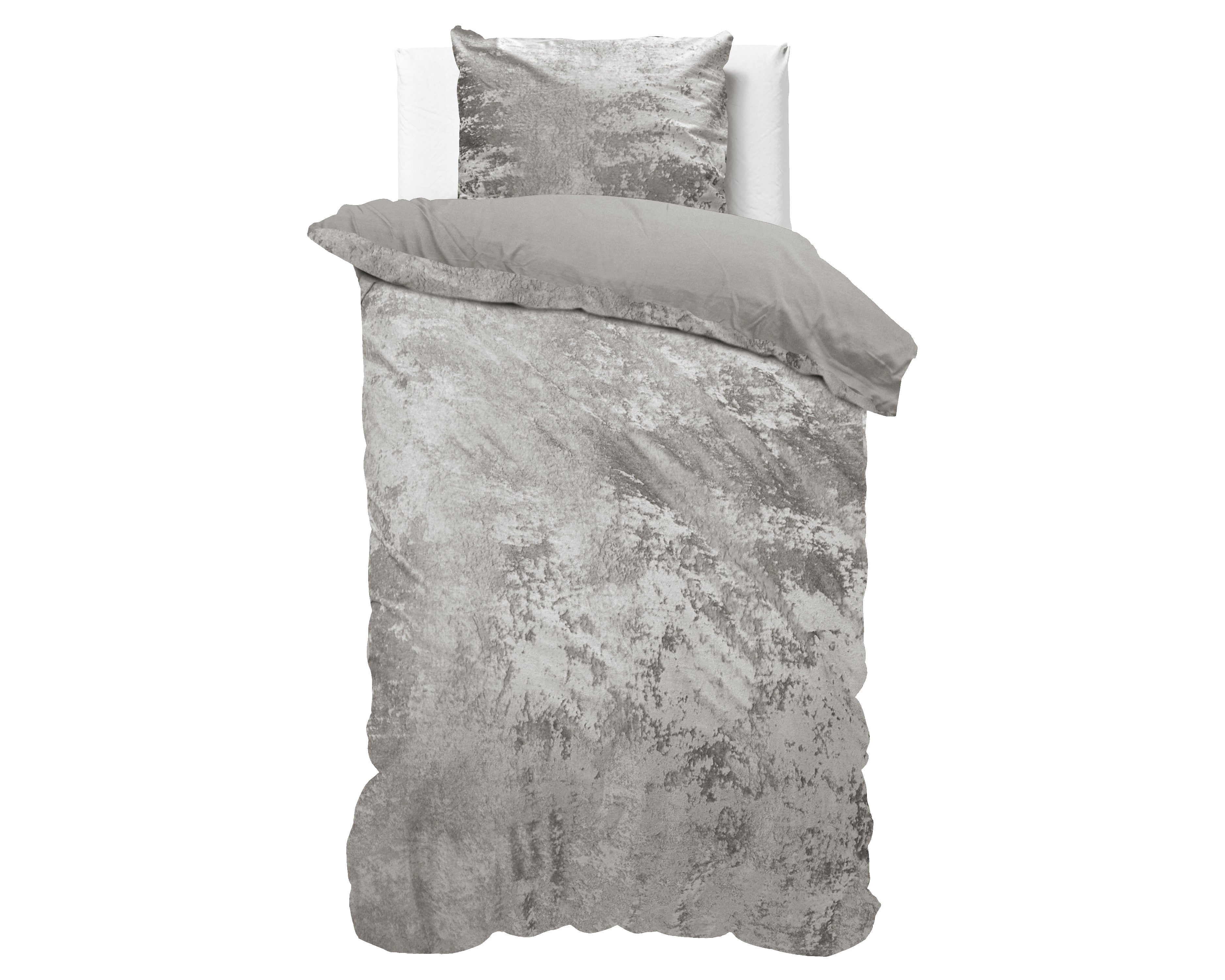 Crushed Velvet Bombaž posteljnina Metallic Silver