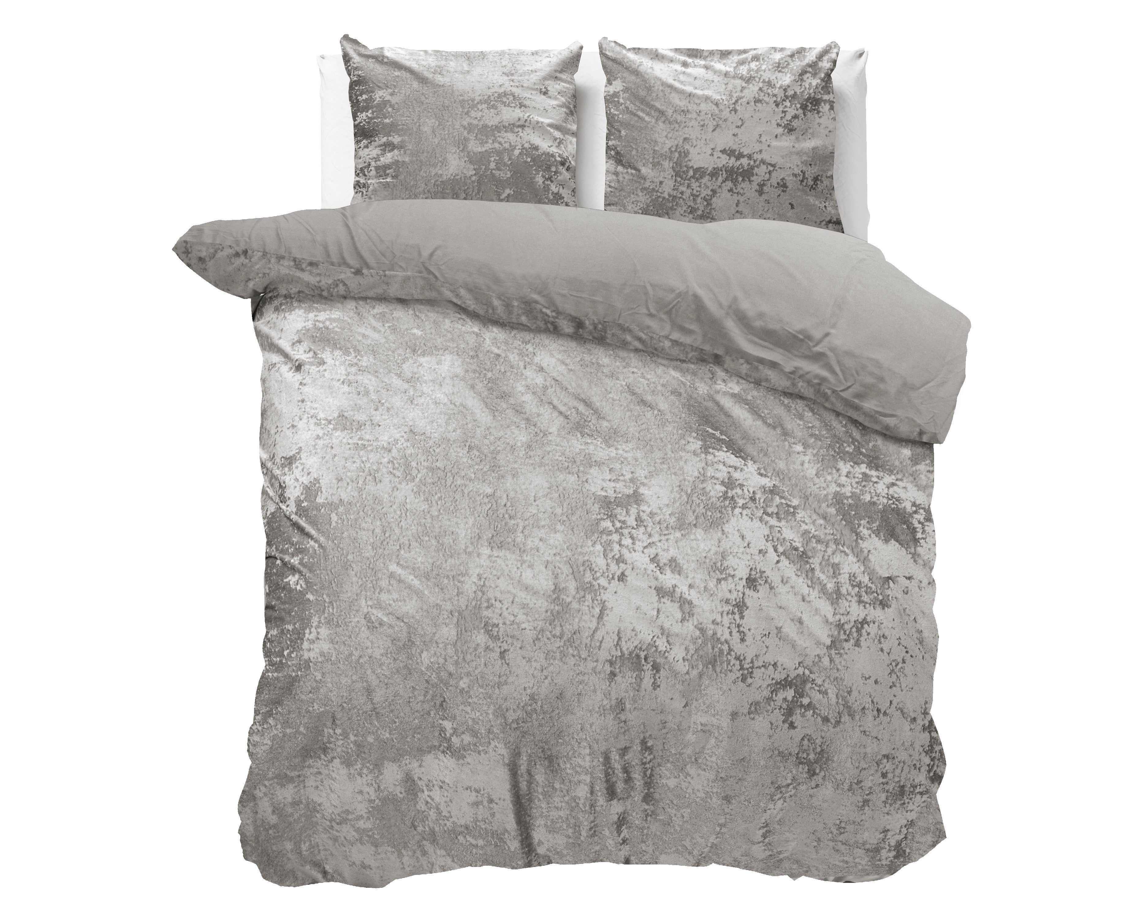 Crushed Velvet Bombaž posteljnina Metallic Silver