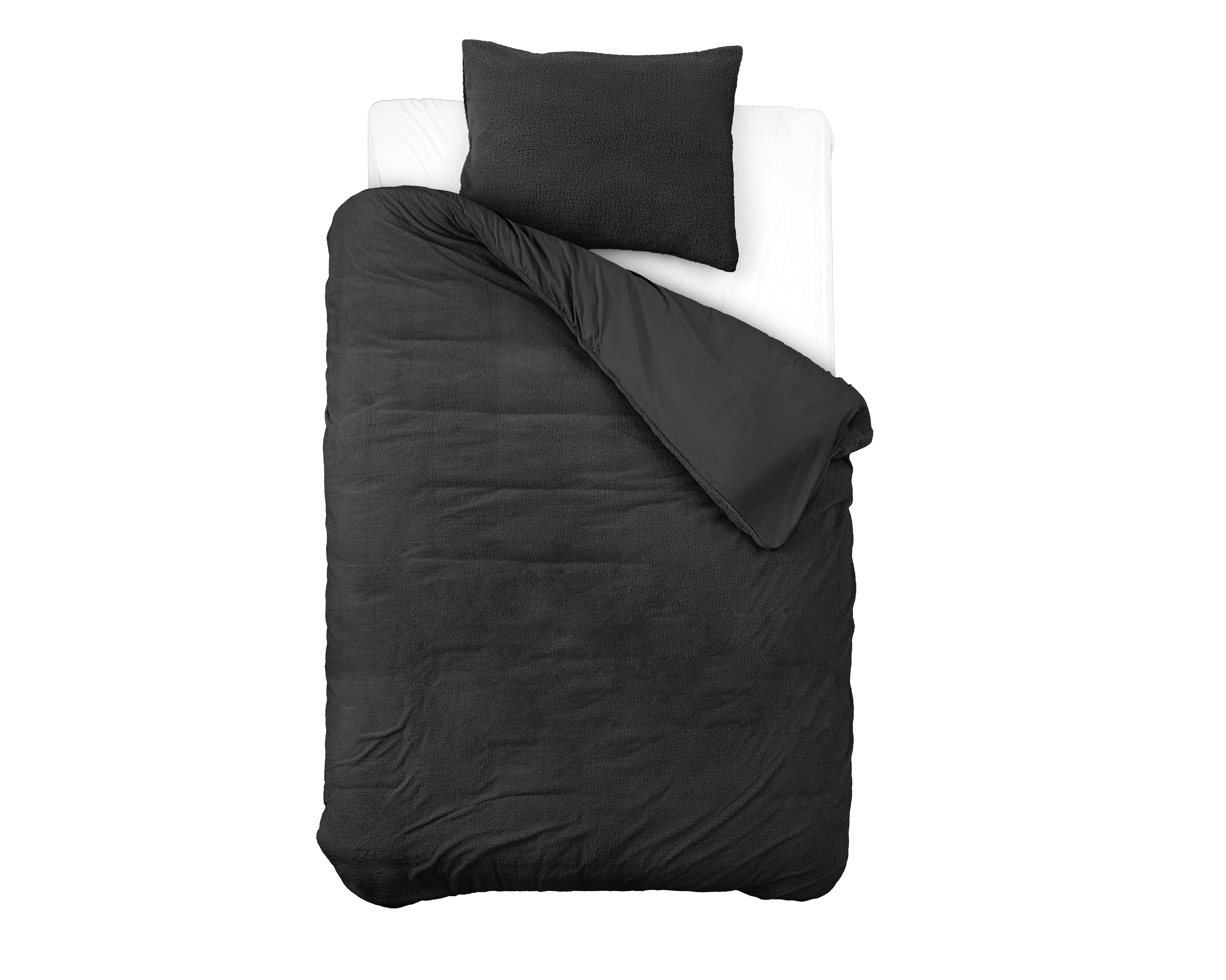 Posteljnina Teddy temno siva