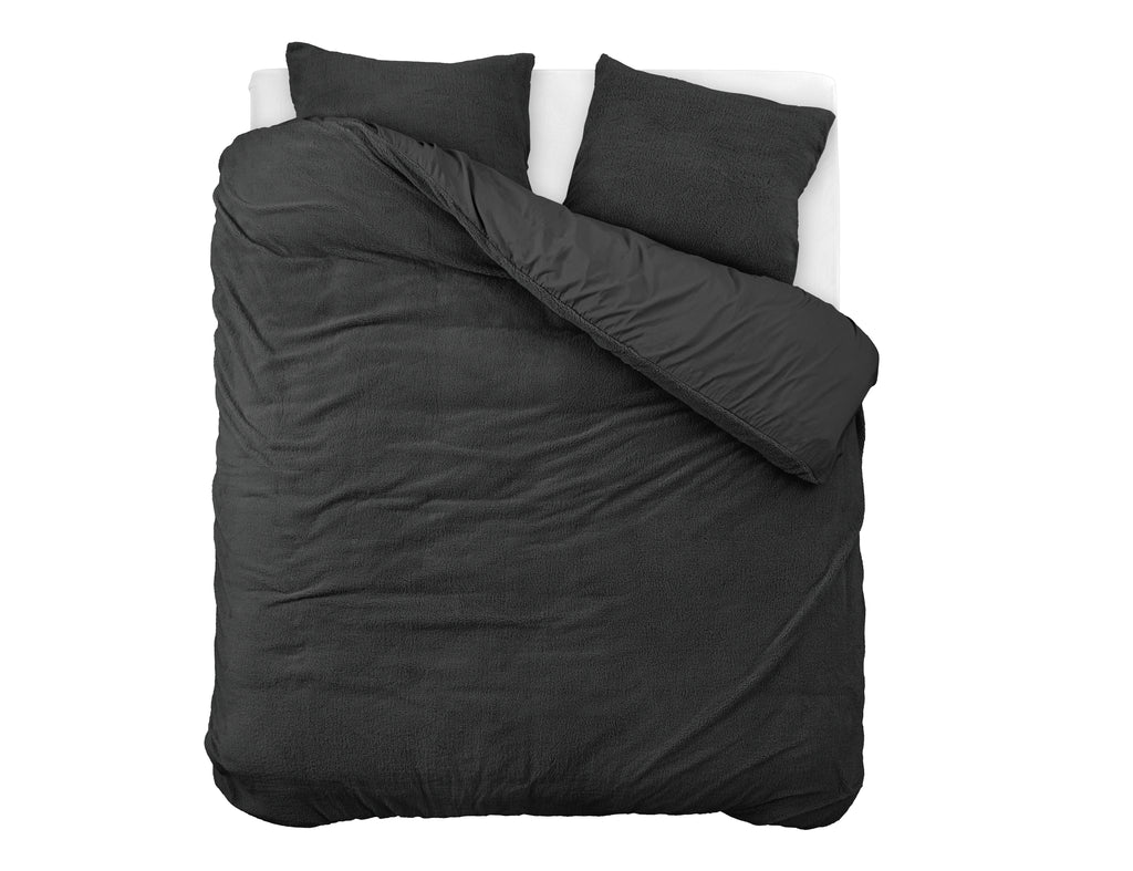 Posteljnina Teddy temno siva