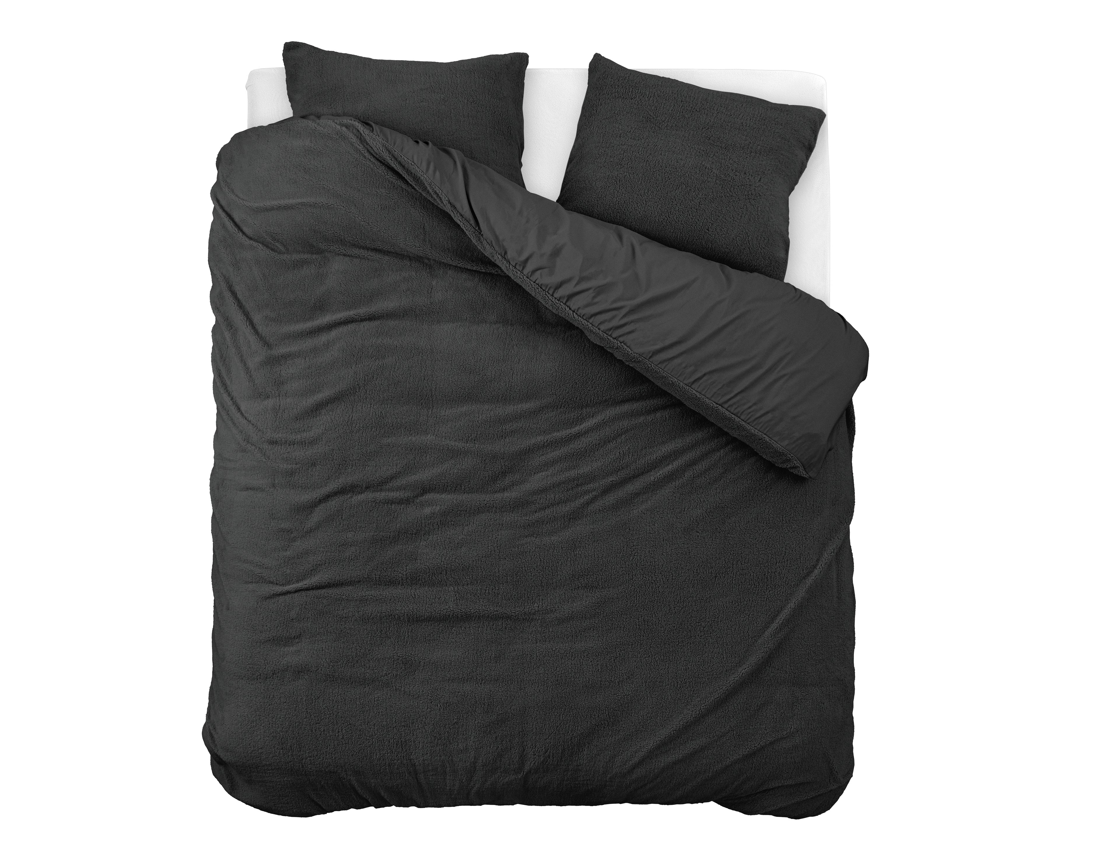 Posteljnina Teddy temno siva