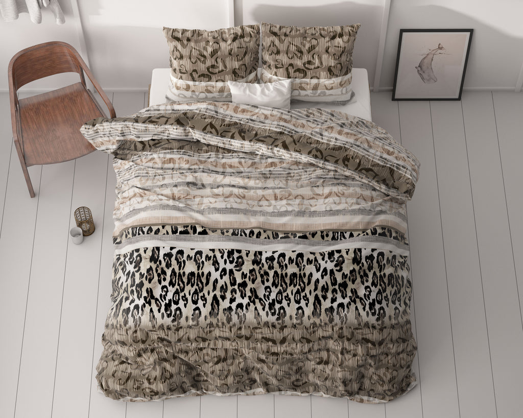 Posteljnina Tiger leopard Taupe