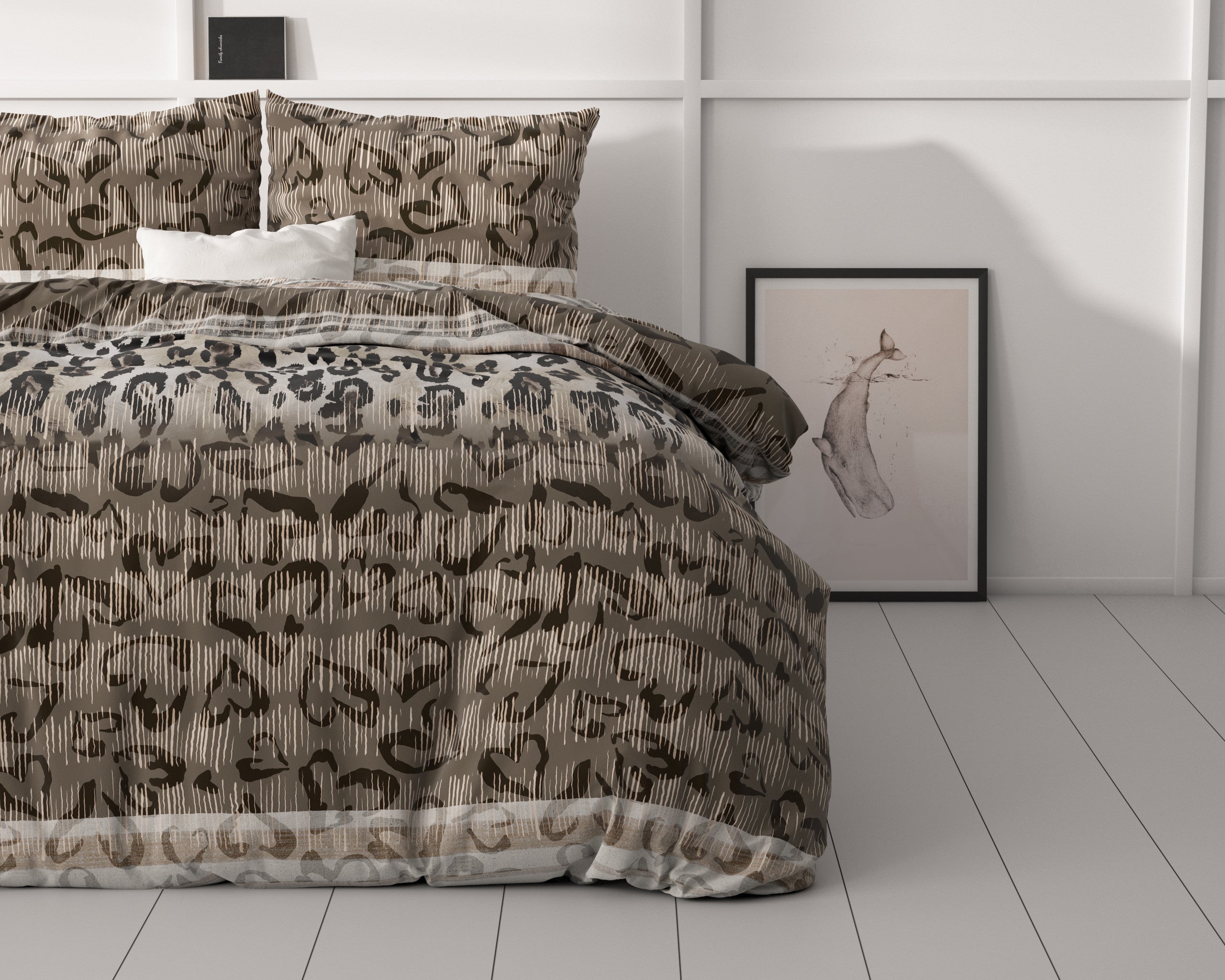Posteljnina Tiger leopard Taupe