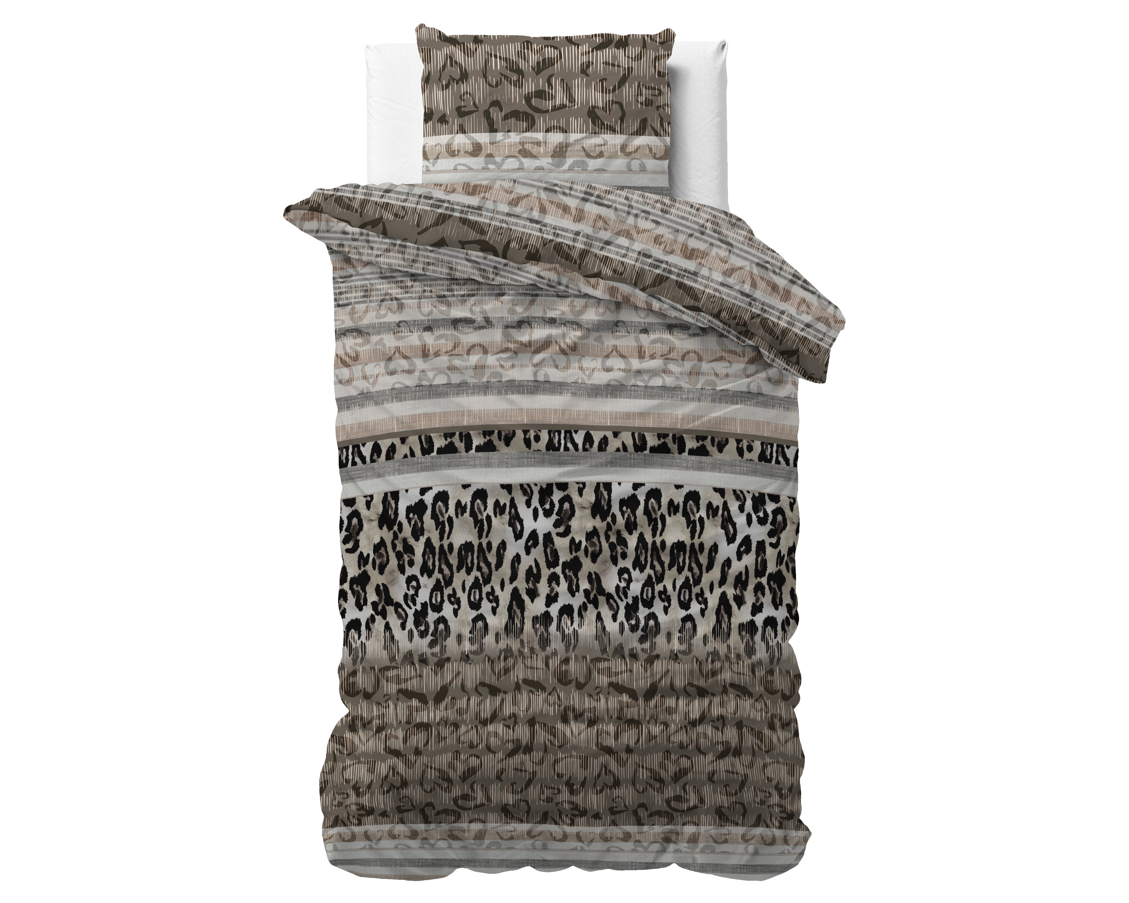 Posteljnina Tiger leopard Taupe