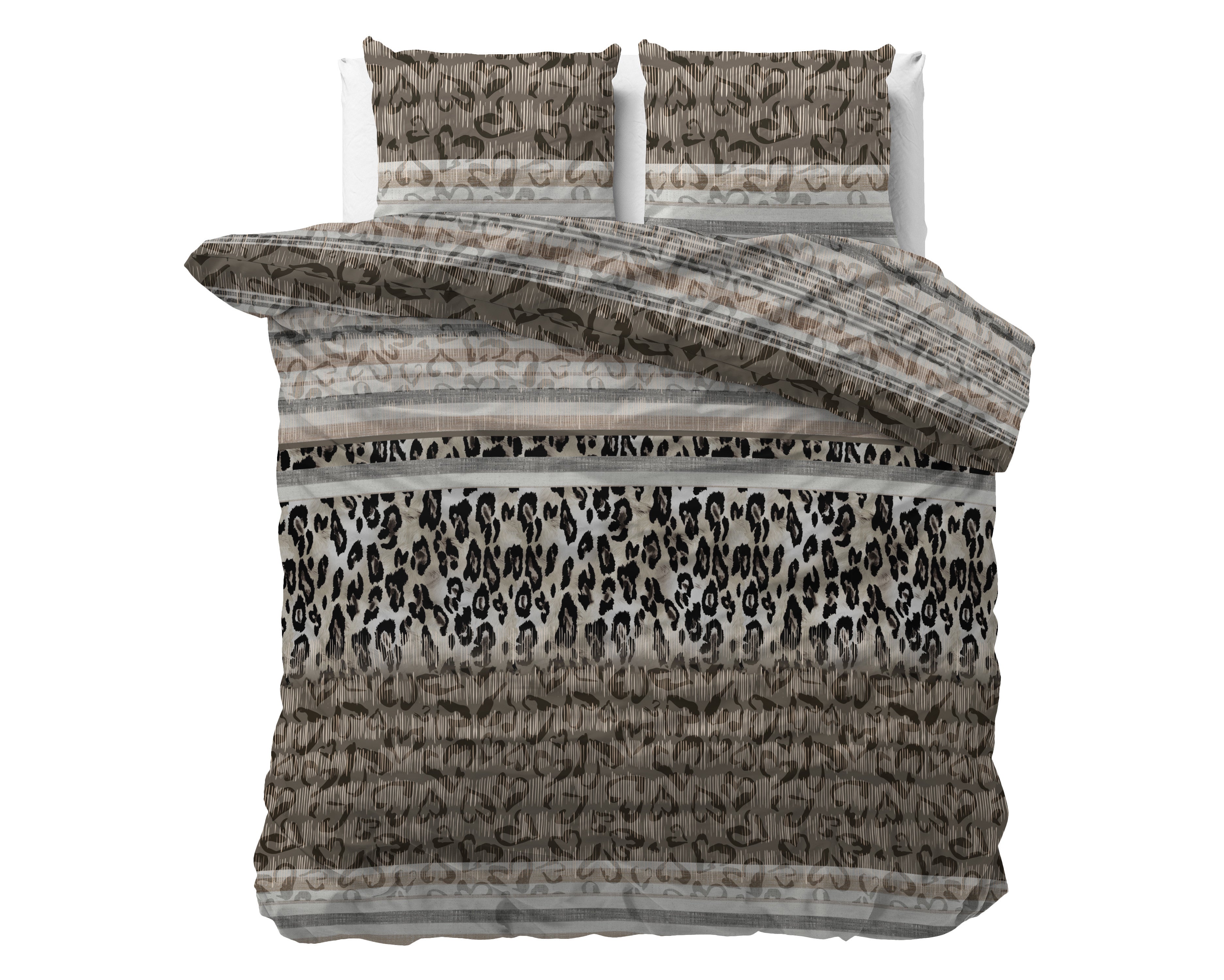 Posteljnina Tiger leopard Taupe