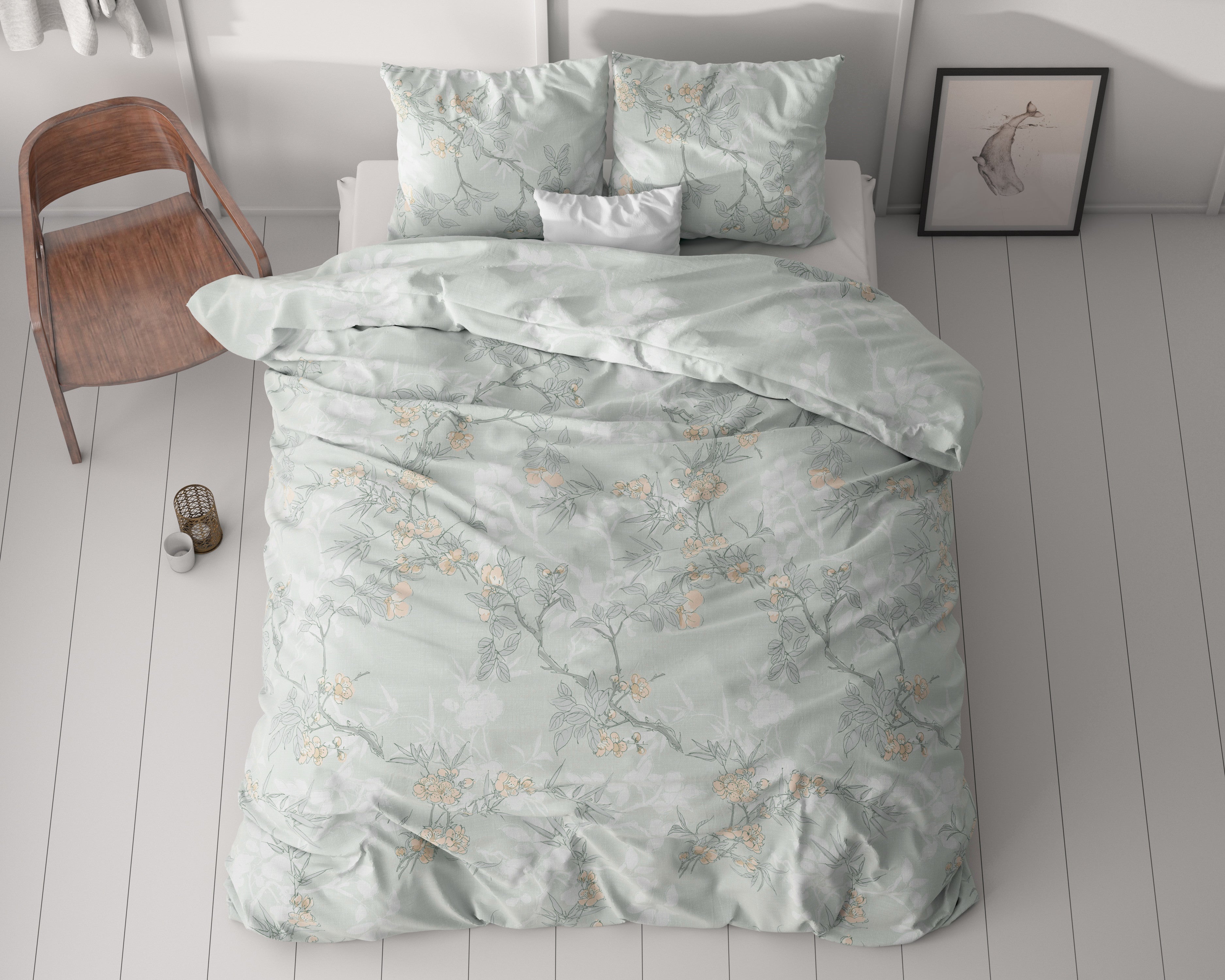 Posteljnina Blossom Modra