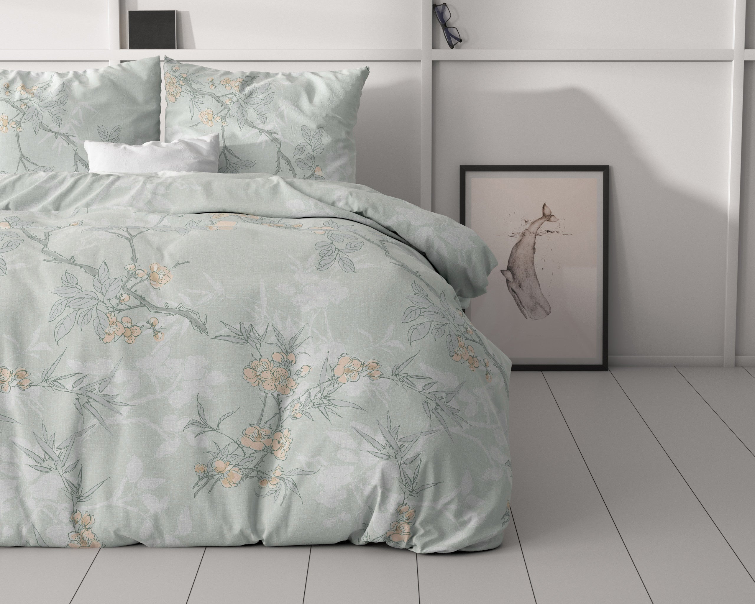 Posteljnina Blossom Modra