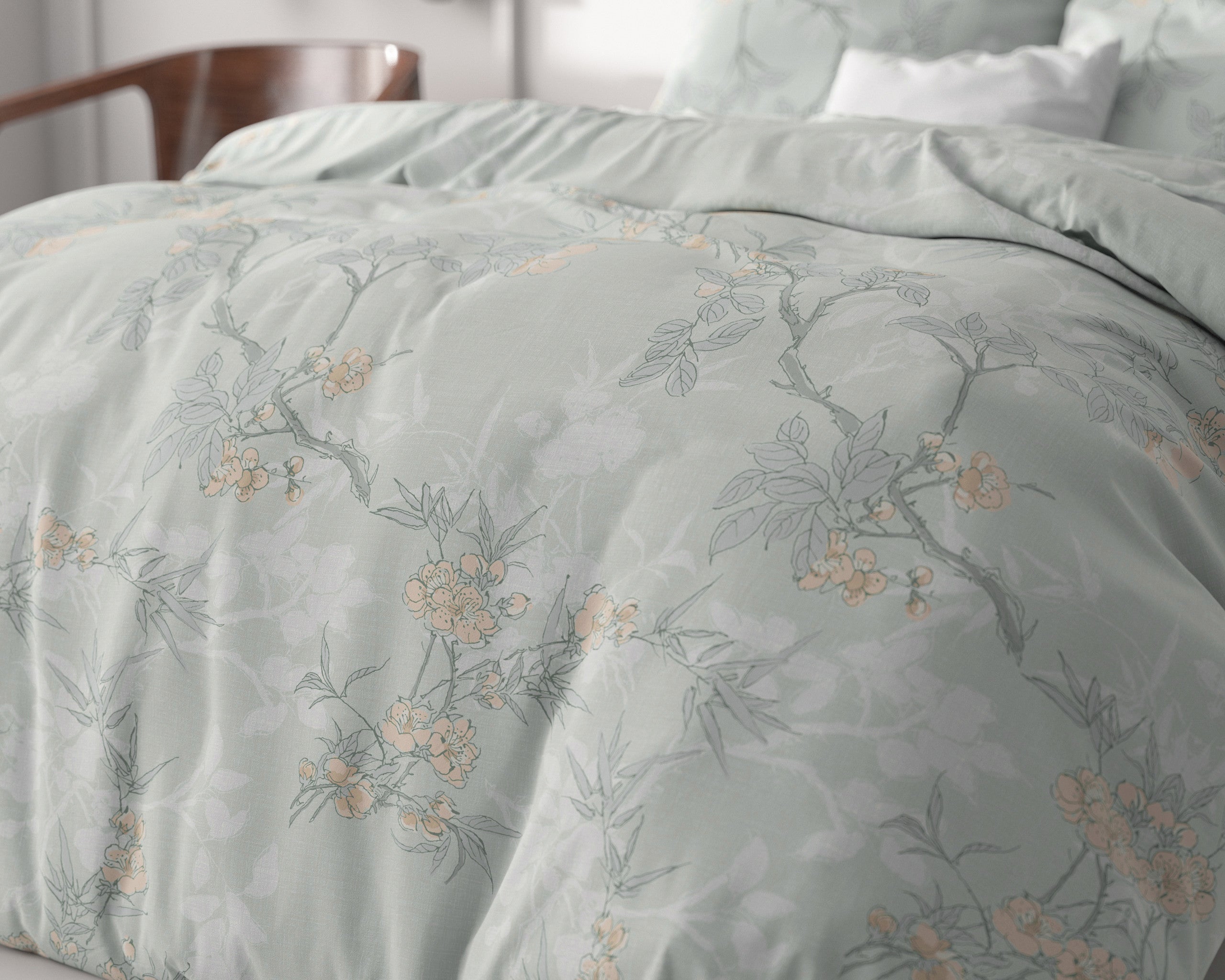 Posteljnina Blossom Modra