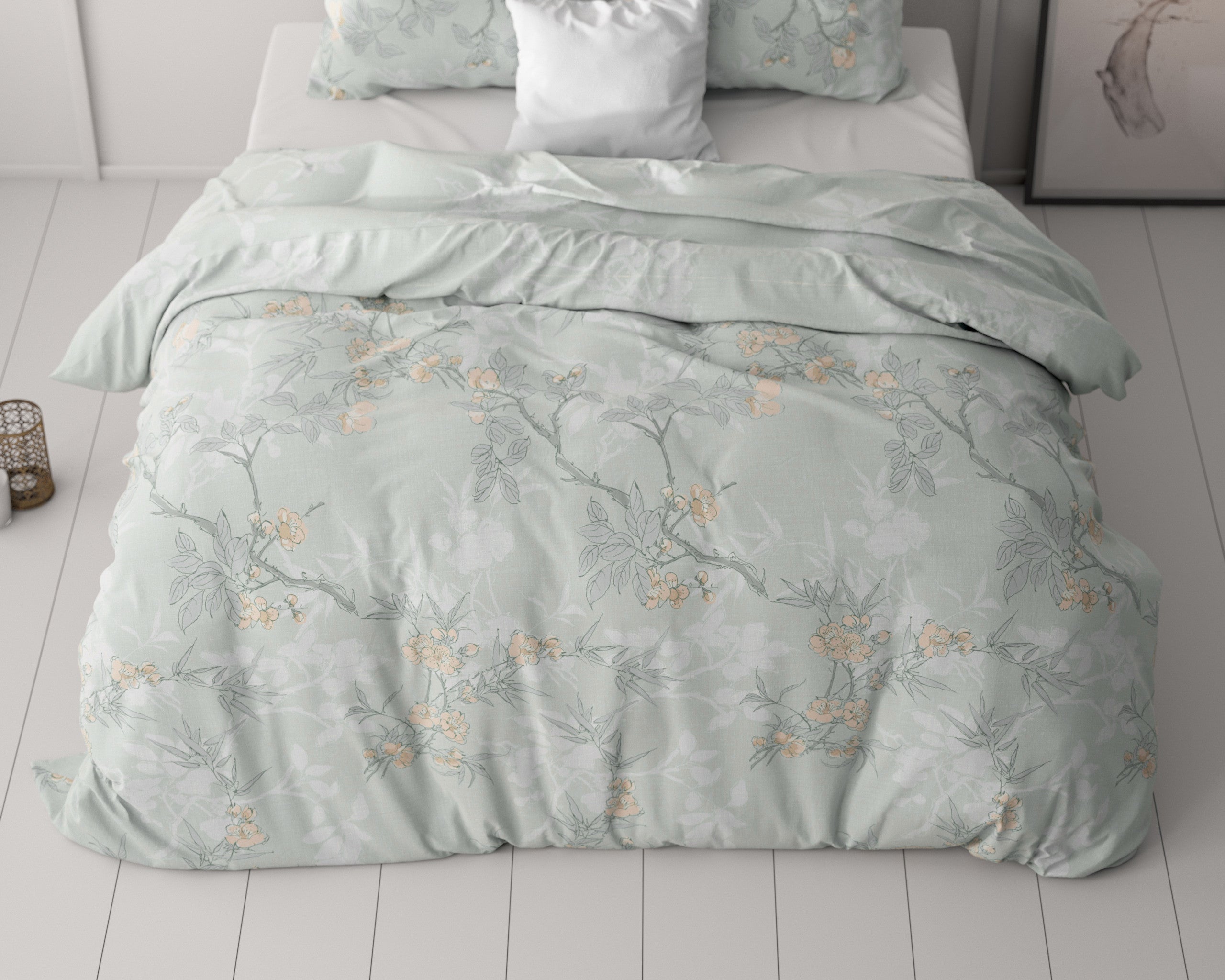 Posteljnina Blossom Modra