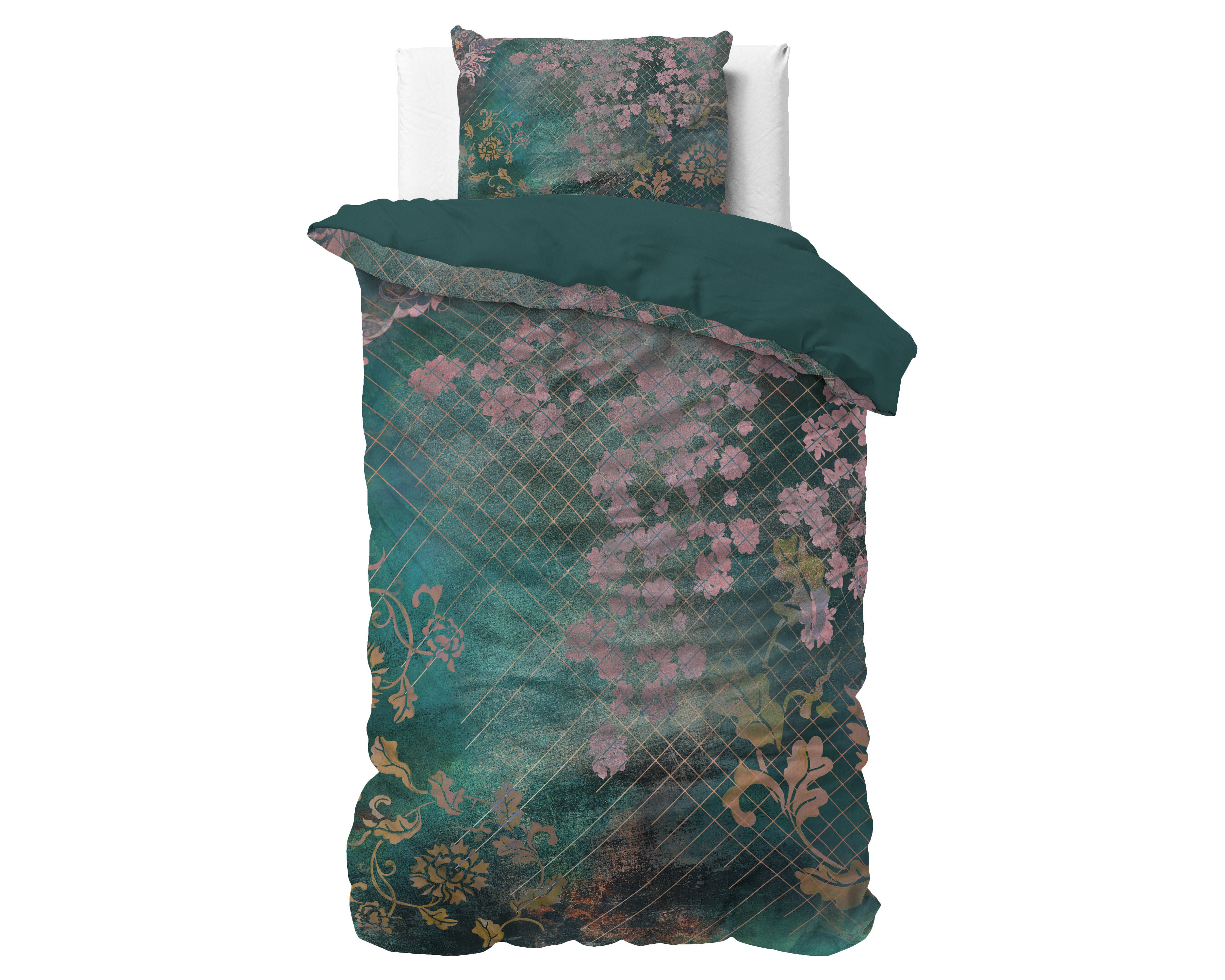 Posteljnina Raddison Flower Zelena