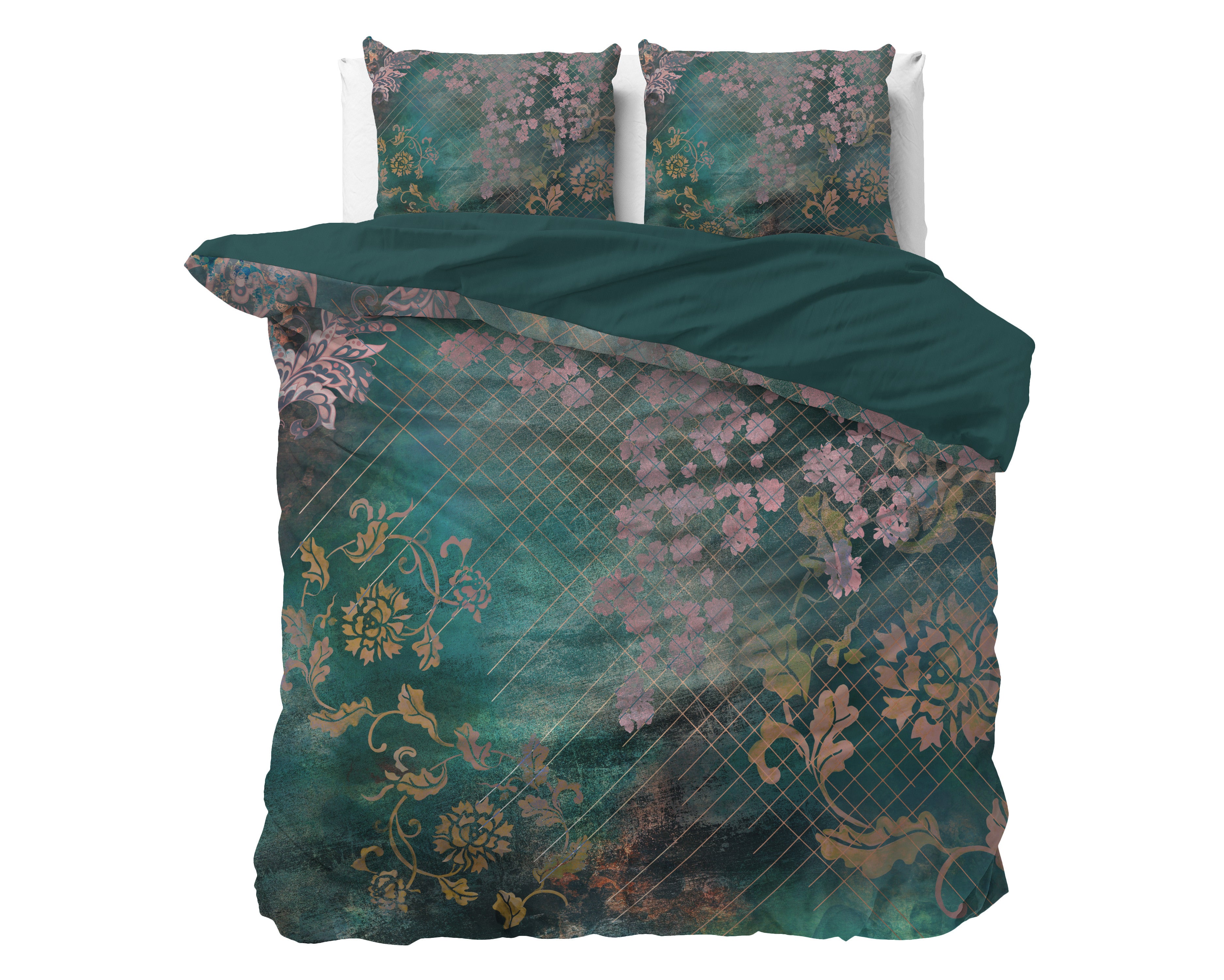 Posteljnina Raddison Flower Zelena