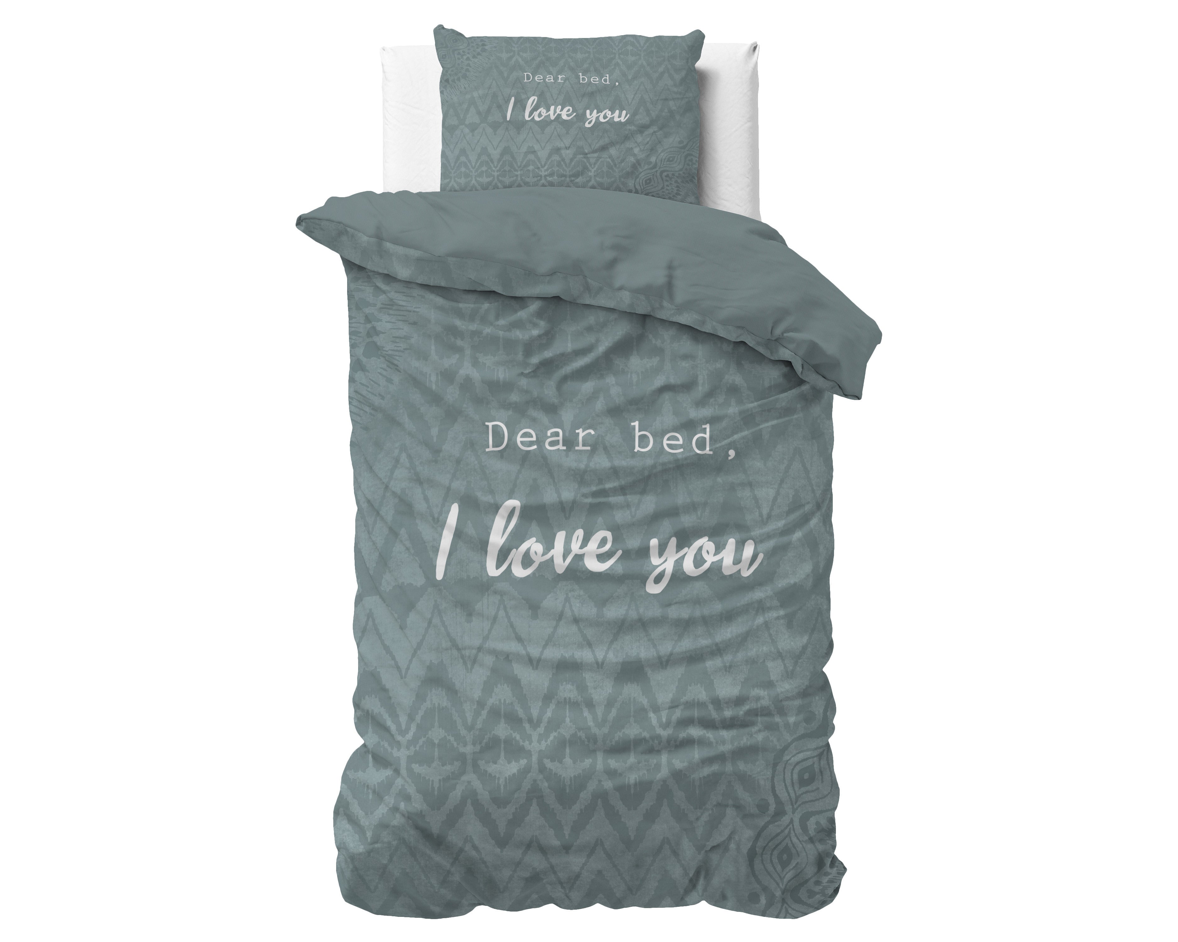 Posteljnina I Love Bed Zelena