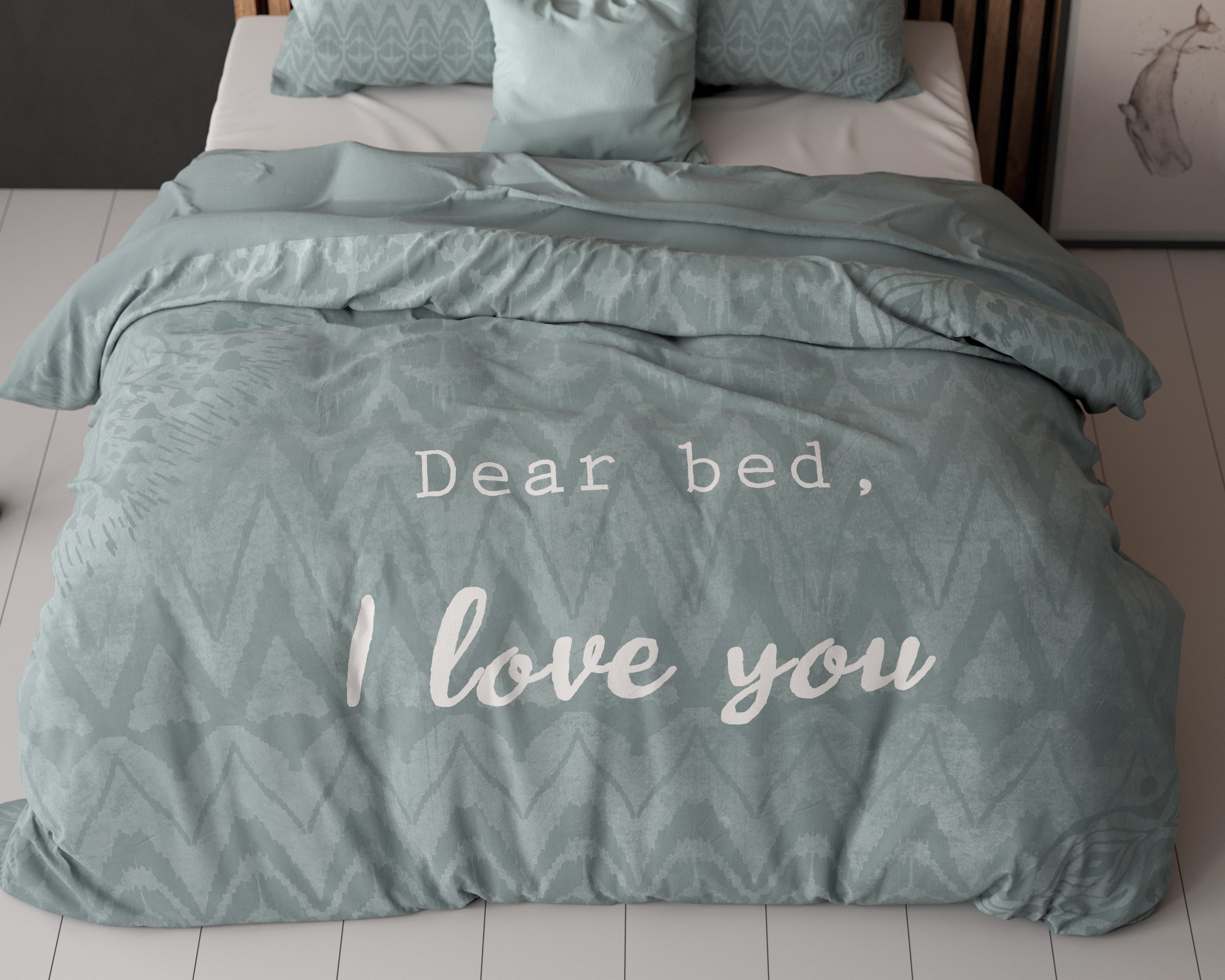 Posteljnina I Love Bed Zelena