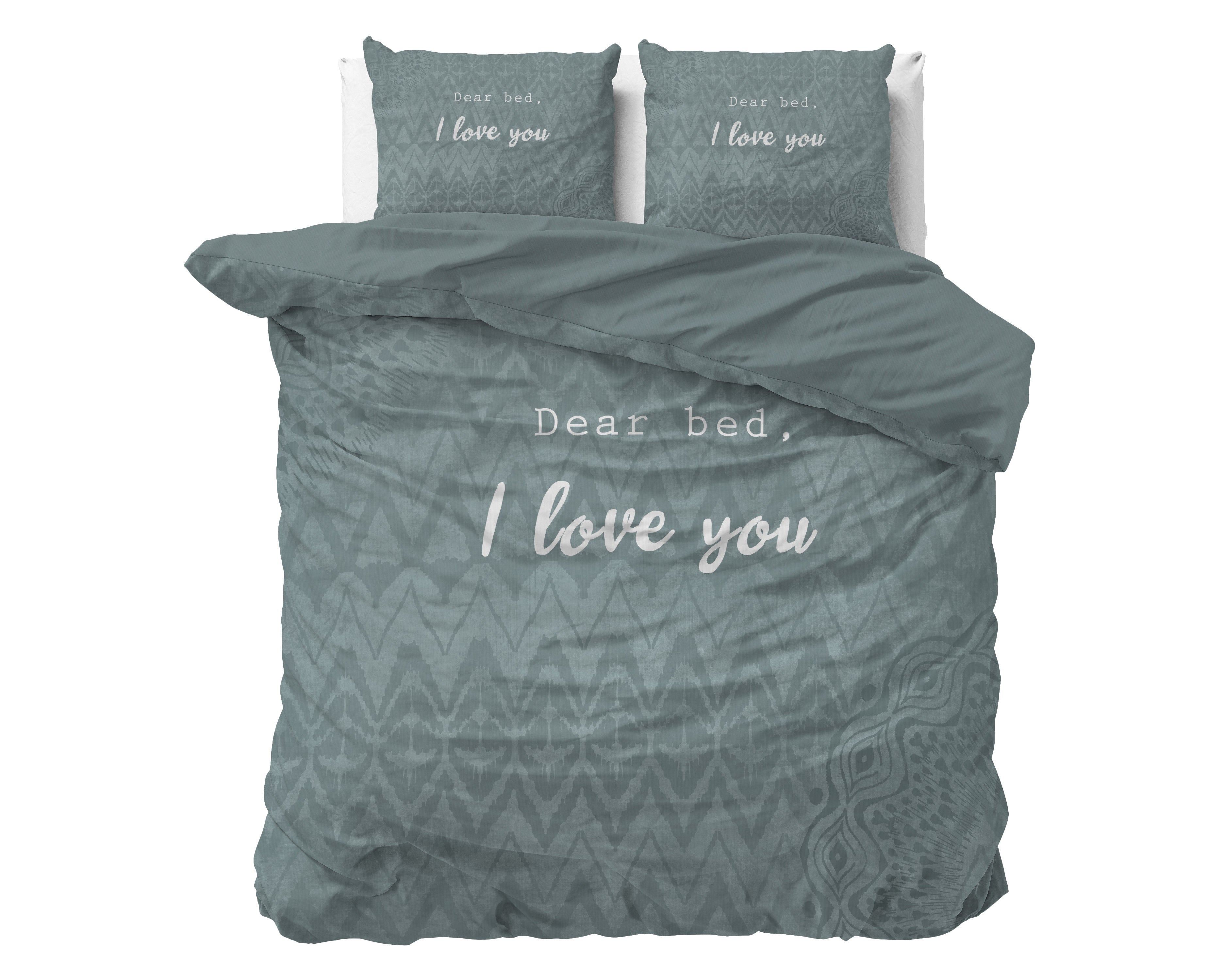 Posteljnina I Love Bed Zelena