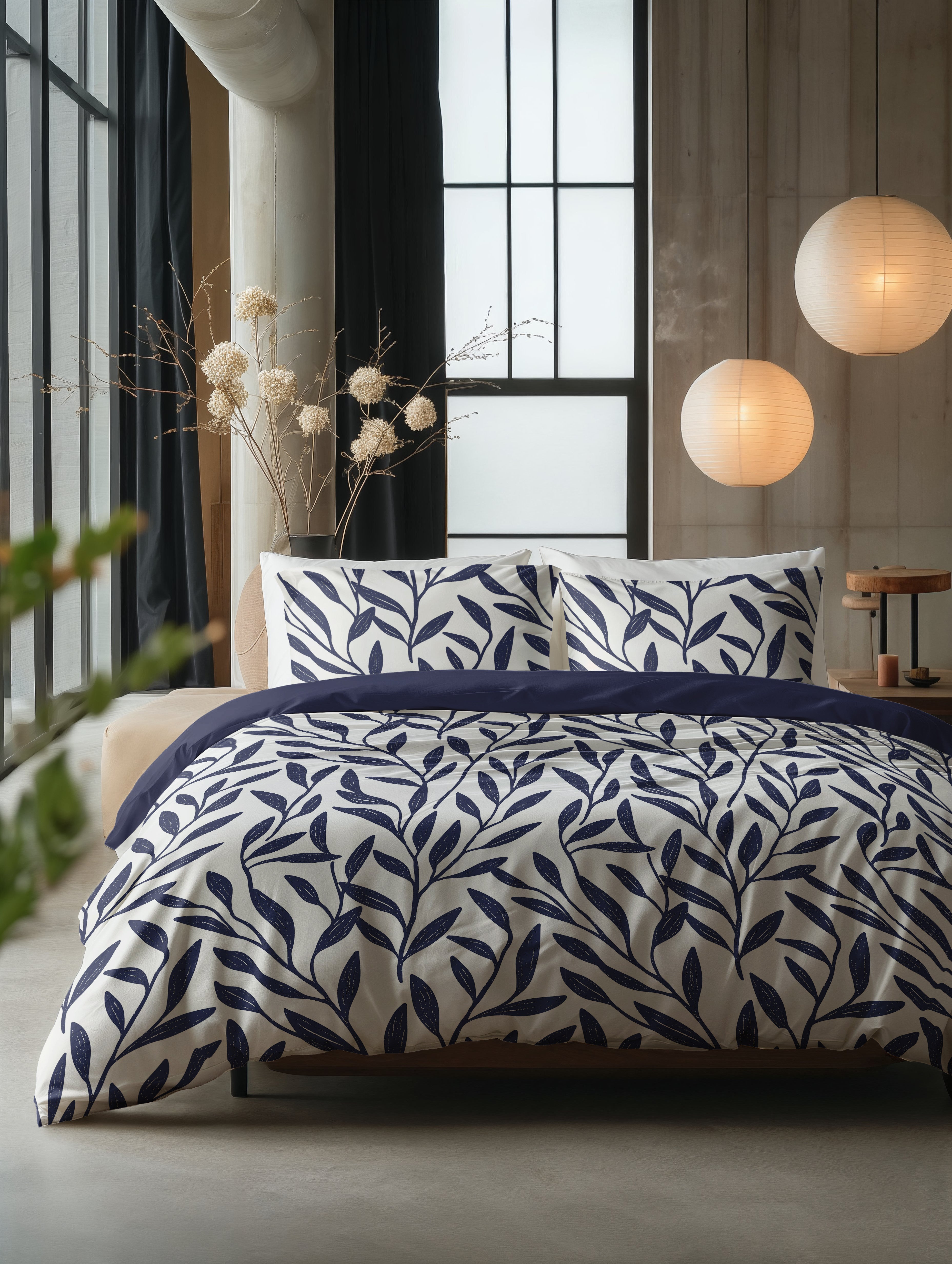Bombažna posteljnina Blue Willow Modra