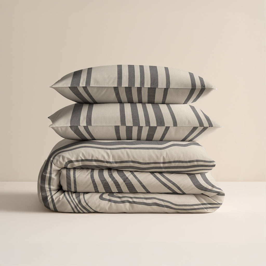 Bombažna posteljnina Linear Linen Peščena