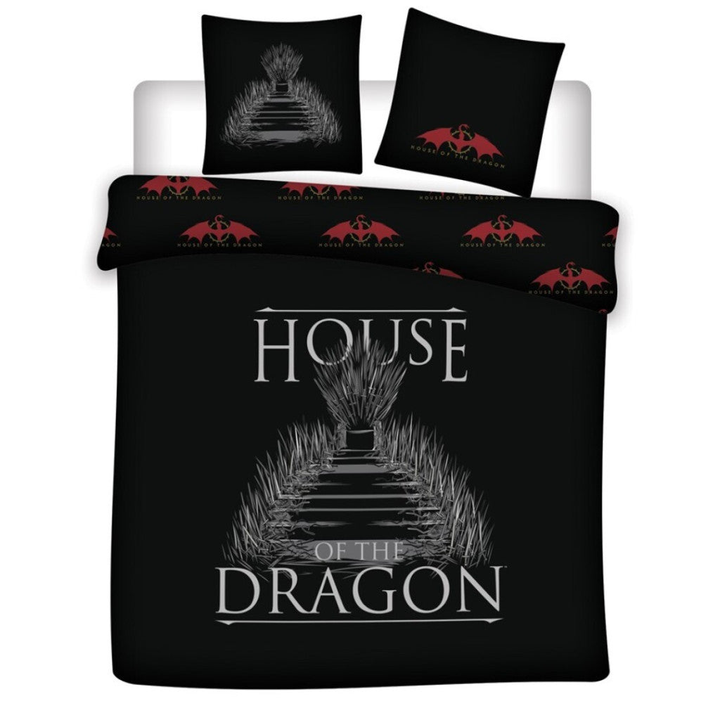 Game of Thrones House of the Dragon dvojna, velika prevleka za odejo 240cm—220 cm, 63x63 cm mikrovlaken
