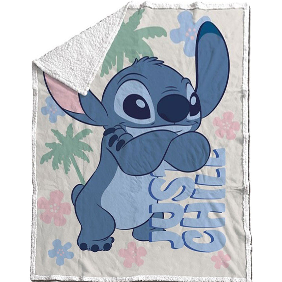 Odeja Disney Lilo and Stitch Just Chill Sherpa
