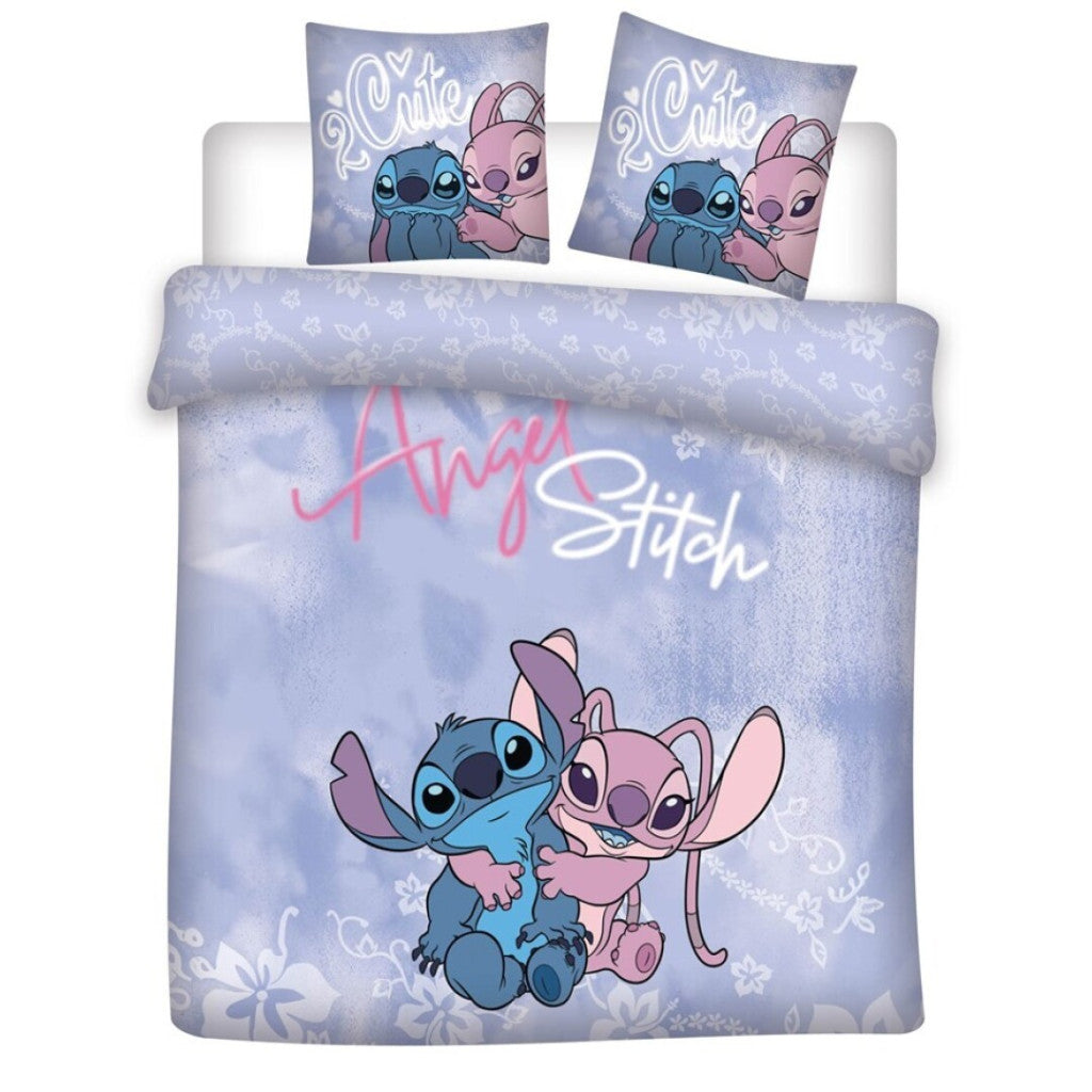 Disney Lilo and Stitch Cutie dvojna, dvojna prevleka za odejo 240cm—220cm, 65x65 cm