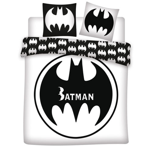 Batman White dvojna, dvojna prevleka za odejo 240cm—220cm, 65x65 cm