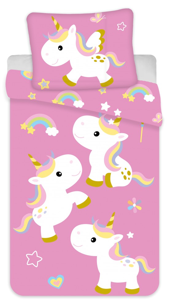 Komplet otroške posteljnine Unicorn Fun 100cm—135 cm, 40cm—60 cm