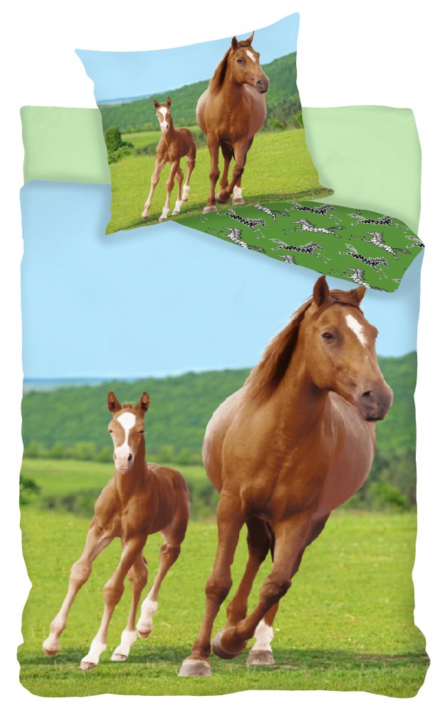 Otroška posteljnina Horses Field