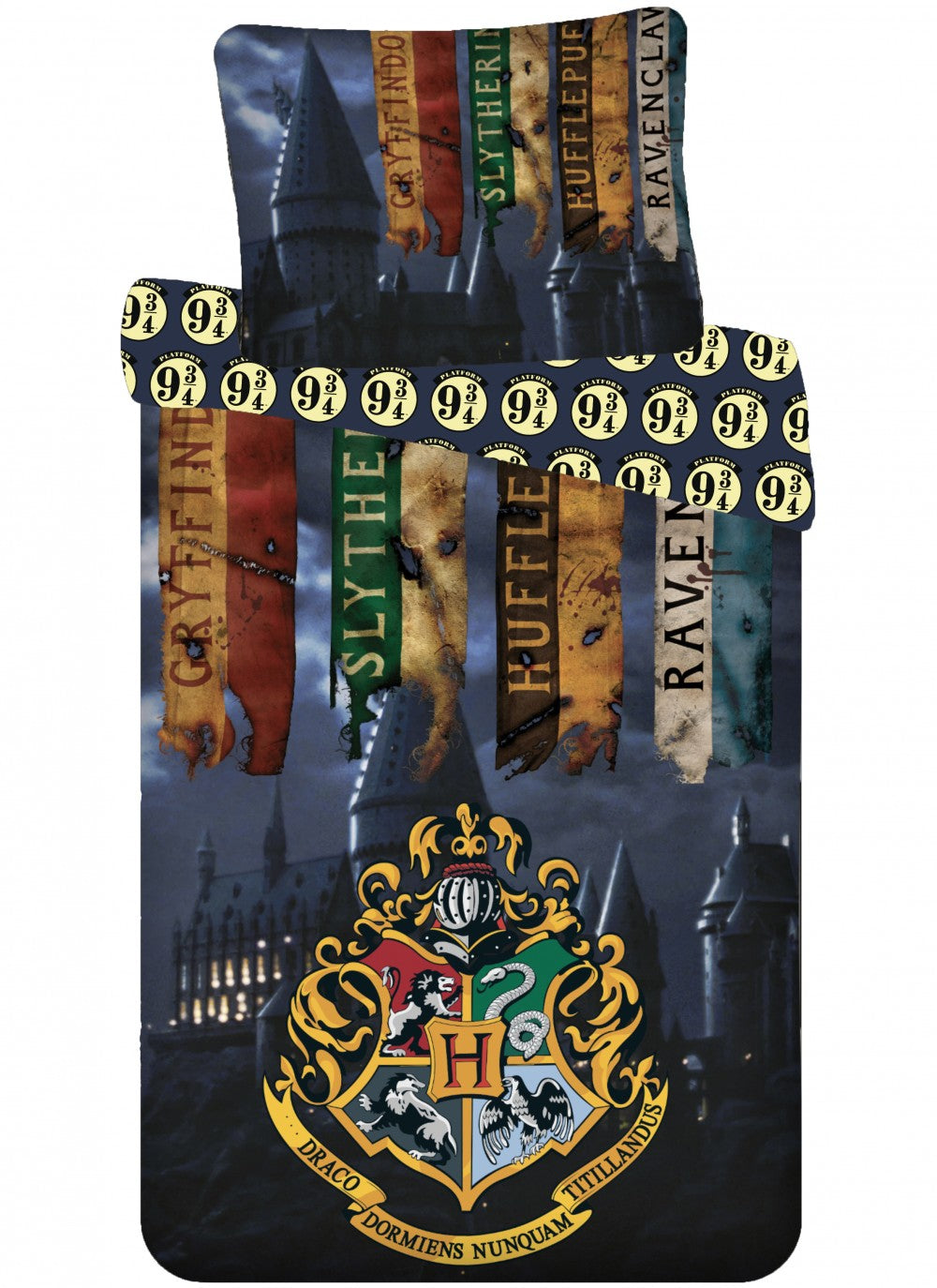 Komplet posteljnine Harry Potter Houses 140cm—200cm, 70cm—90 cm