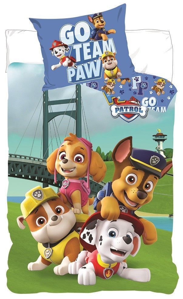 Komplet otroške posteljnine Paw Patrol Go Team Paw 100cm—135cm, 40cm—60 cm