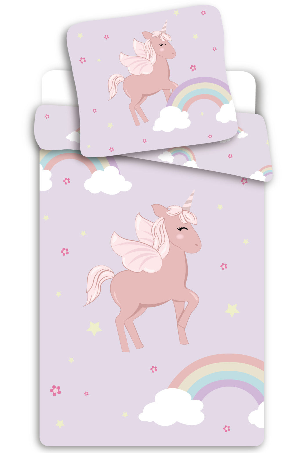 Otroška posteljnina Unicorn Cloudy roza manjša