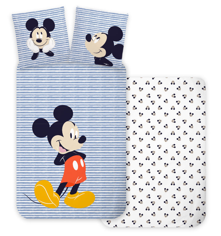 Disney Mickey Strip otroška posteljnina 100cm—140 cm, 40cm—45 cm