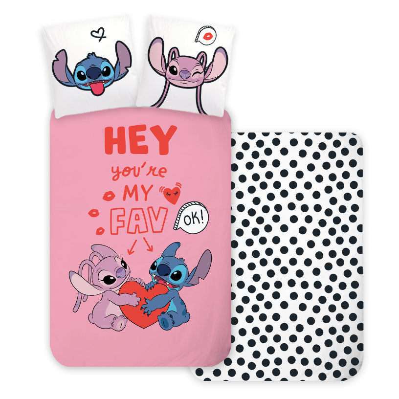 Prevleka za otroško posteljnino Disney Lilo and Stitch Hey 100cm—135 cm, 40cm—60 cm